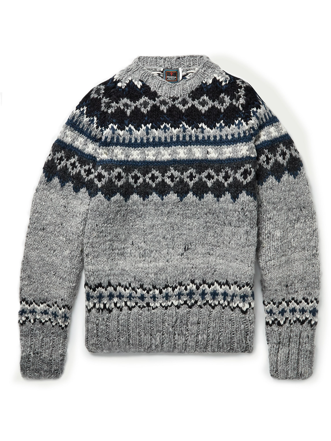 Chamula Fair Isle Merino Wool Sweater In Gray ModeSens