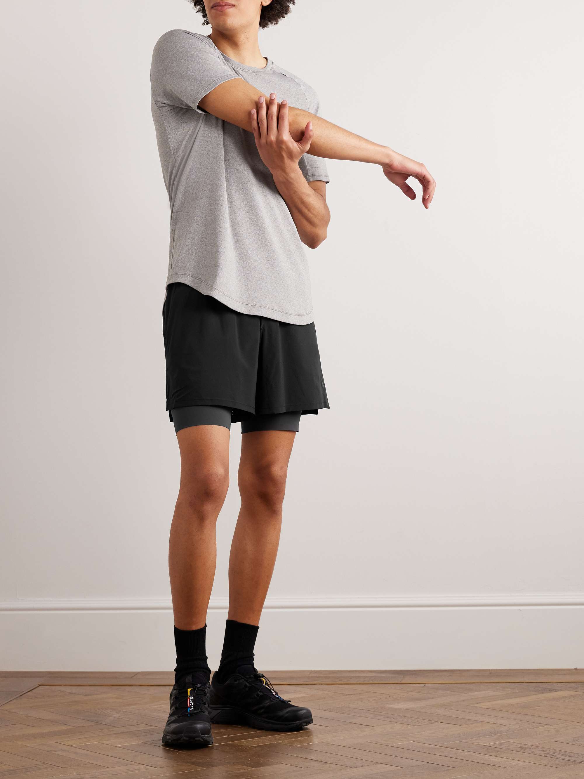 LULULEMON Straight-Leg Layered Stretch Recycled-Jersey Tennis Shorts