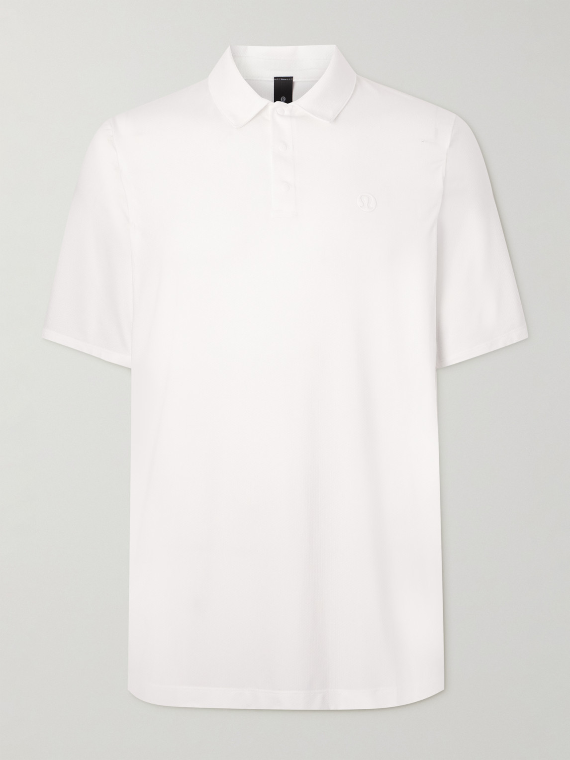 Lululemon Logo-appliquéd Recycled-piqué Polo Shirt In White