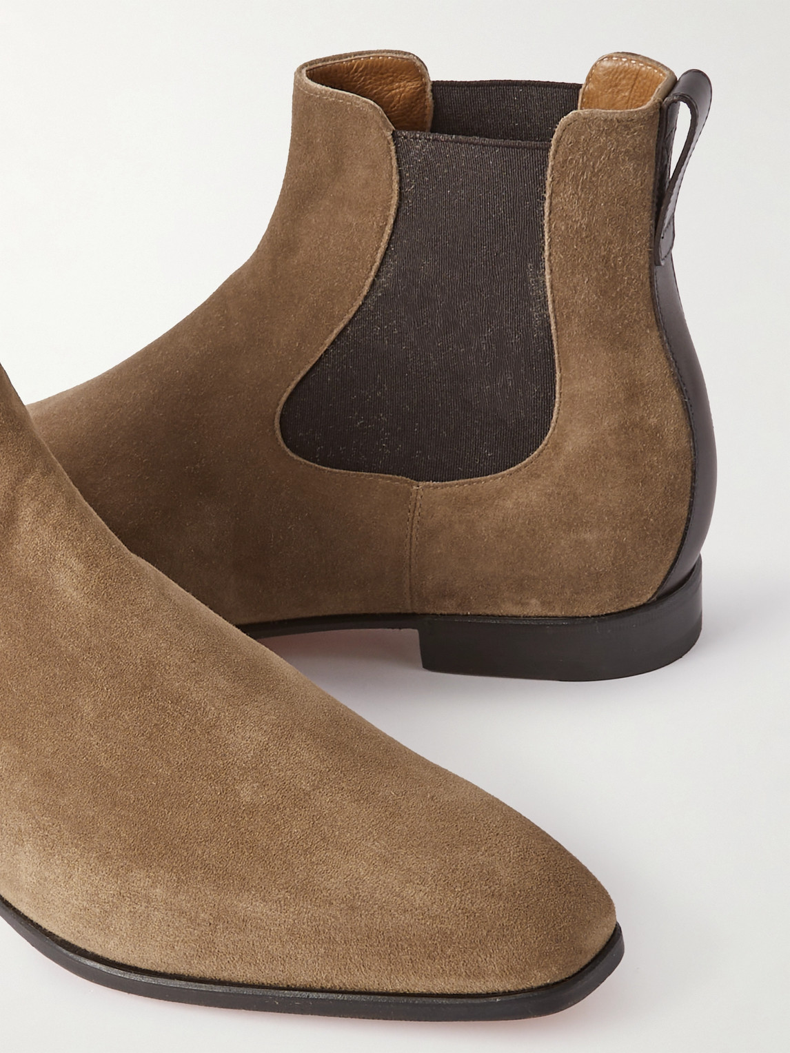 Shop Berluti Suede Chelsea Boots In Brown