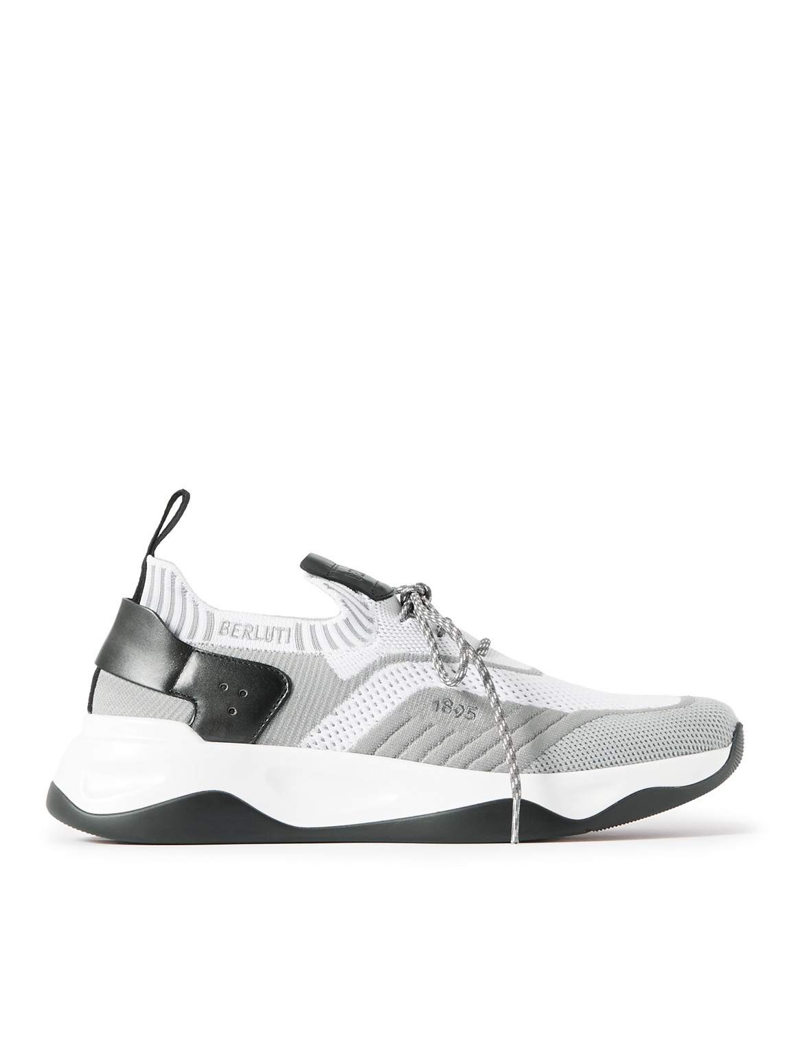 Venezia Leather-Trimmed Stretch-Knit Sneakers