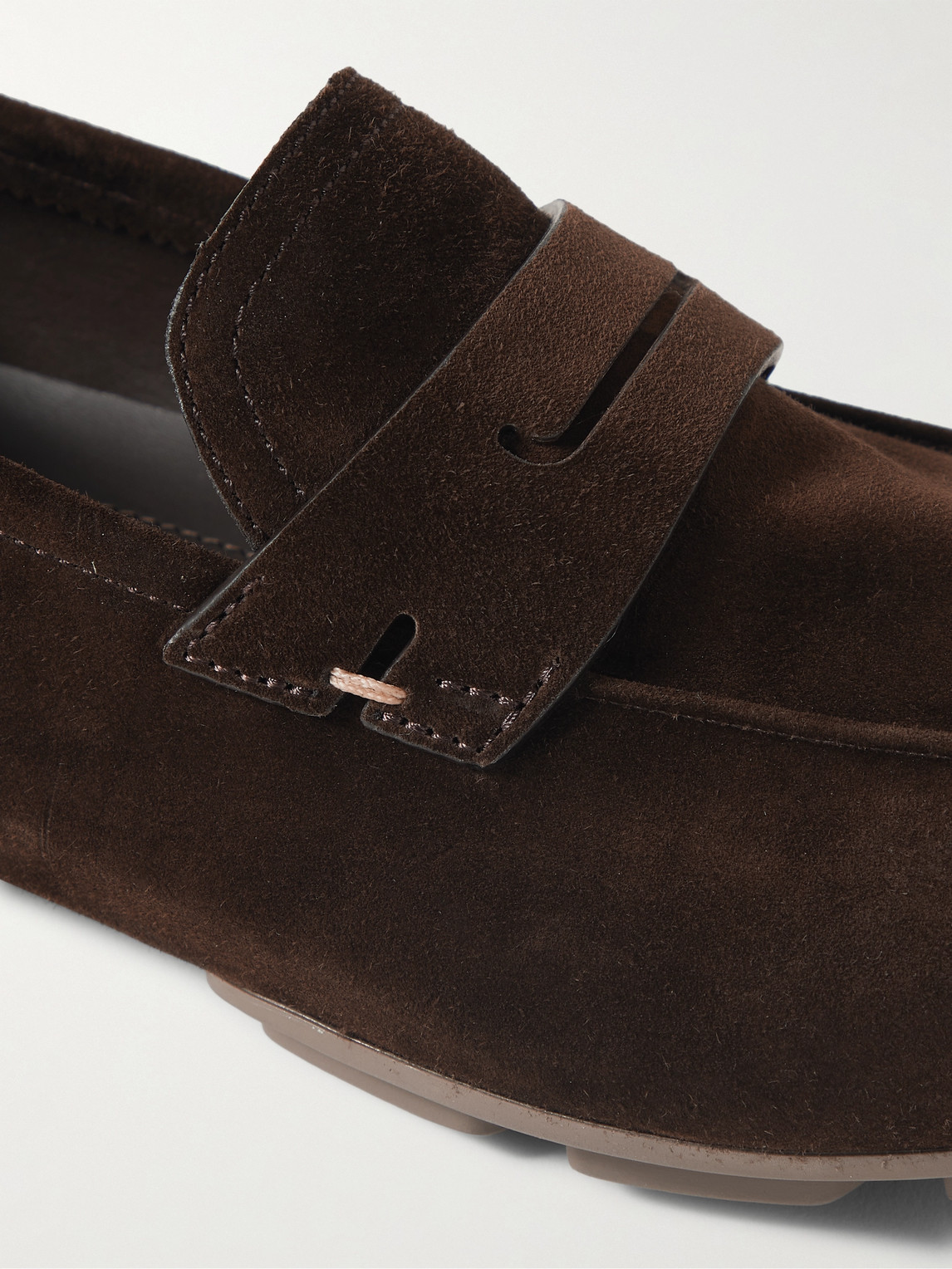 Shop Berluti Suede Loafers In Brown
