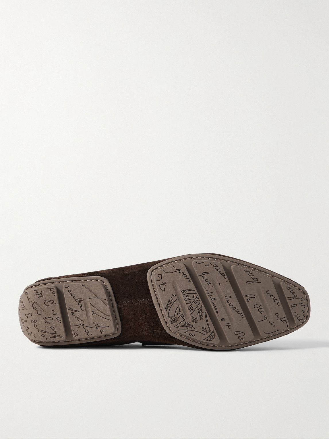 Shop Berluti Suede Loafers In Brown