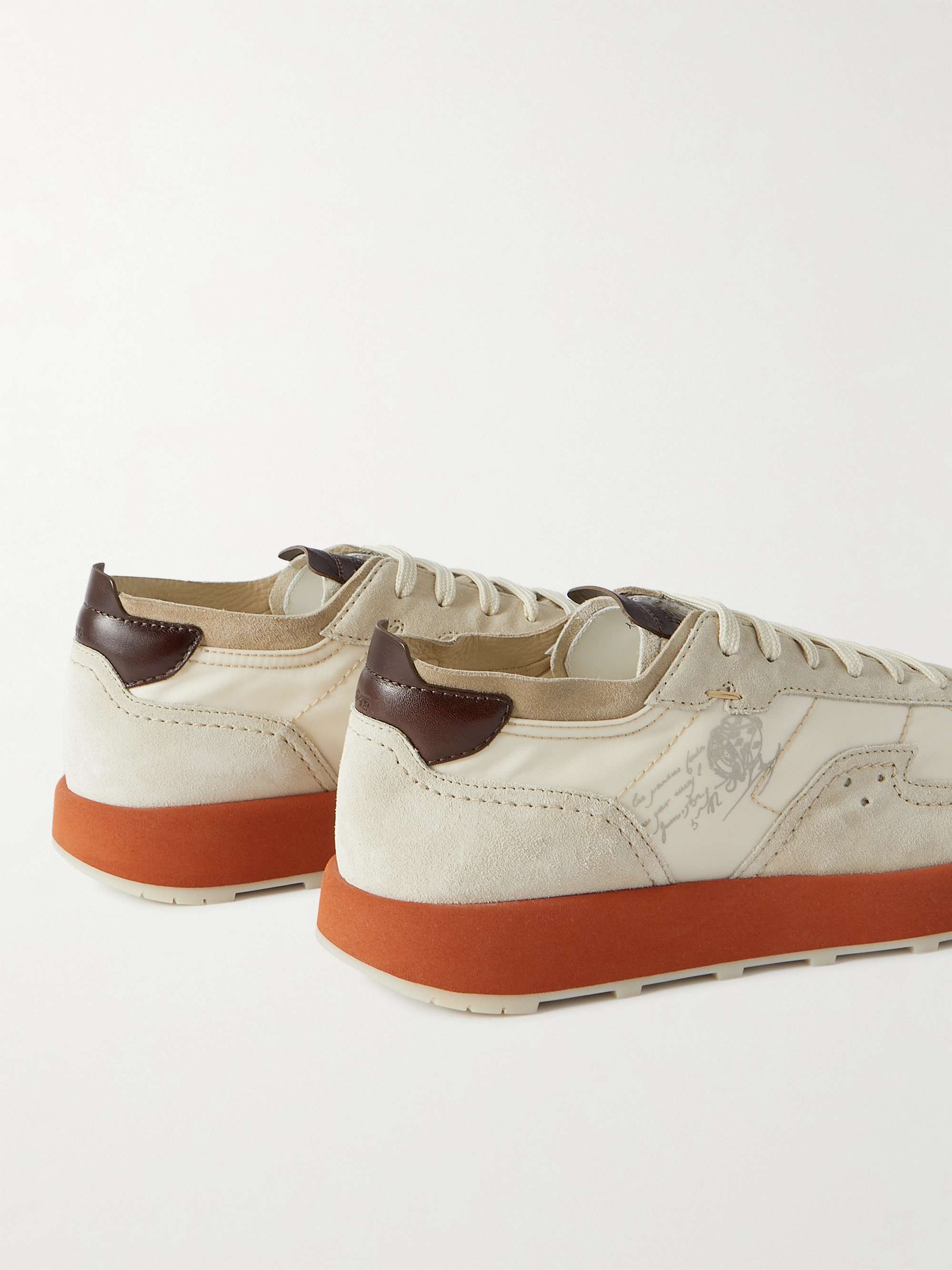 BERLUTI Light Track Venezia Leather and Suede-Trimmed Mesh Sneakers