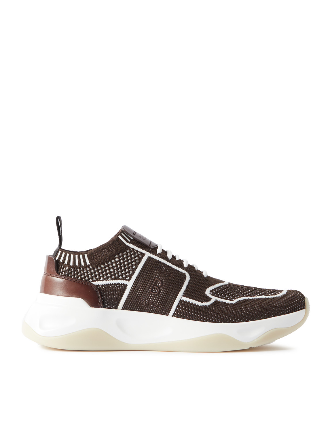 Berluti Leather-trimmed Mesh Sneakers In Brown
