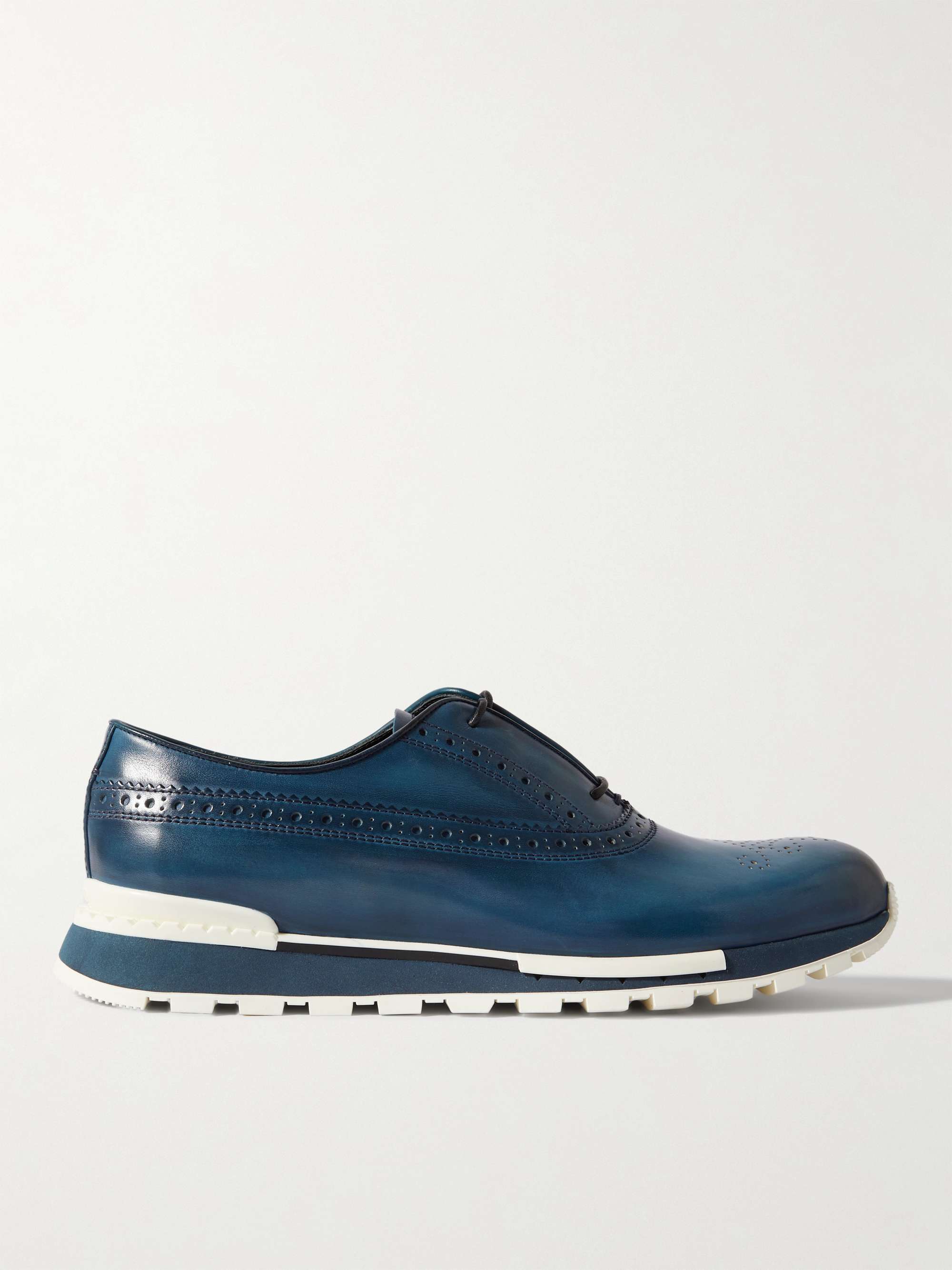 BERLUTI Fast Track Perforated Venezia Leather Sneakers for Men | MR PORTER