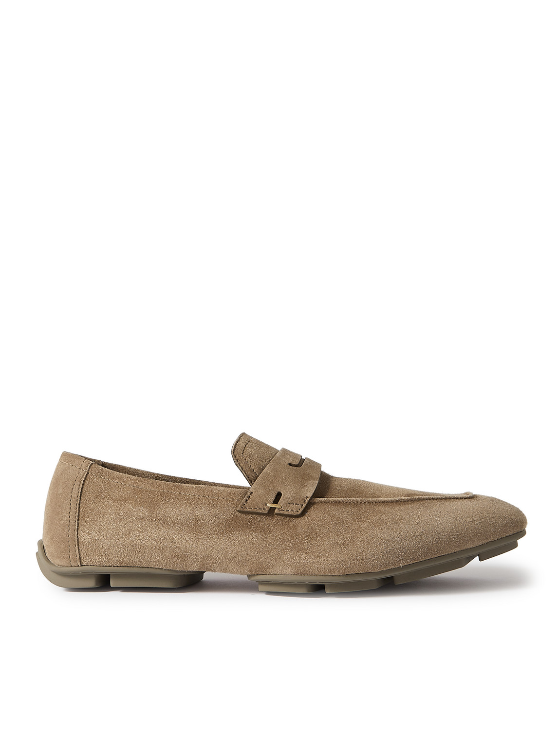 Berluti Suede Penny Loafers In Brown