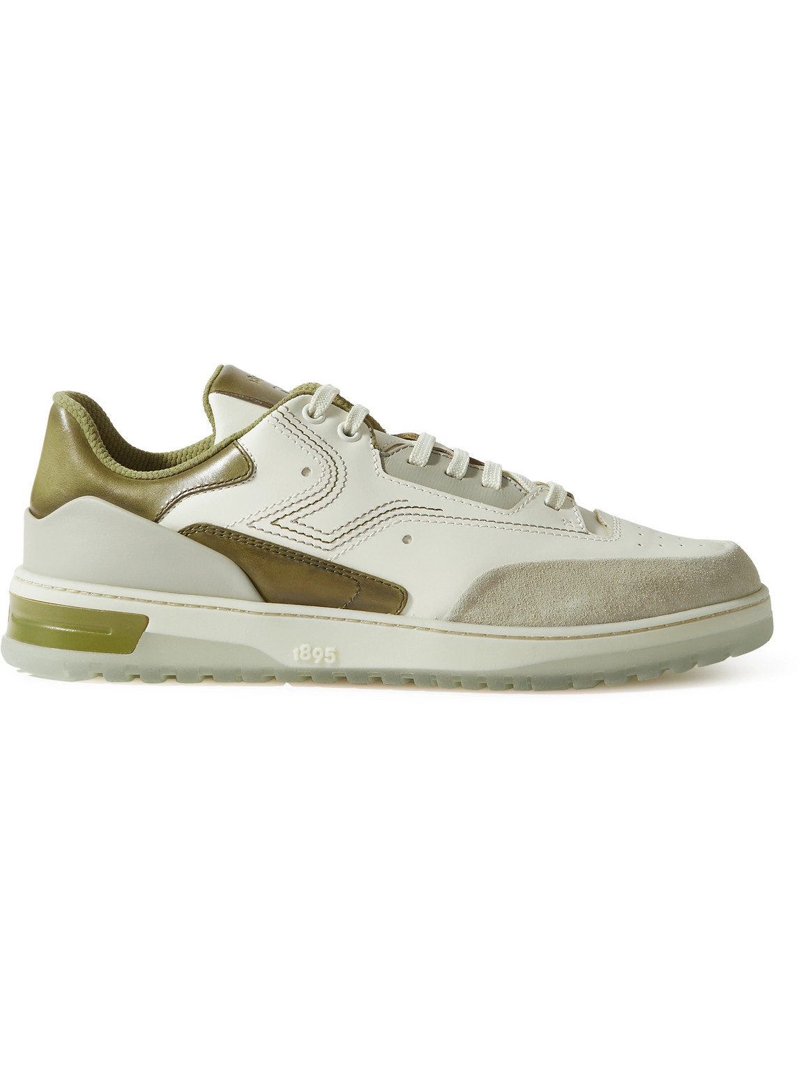 Berluti Playoff Suede-trimmed Leather Sneakers In White