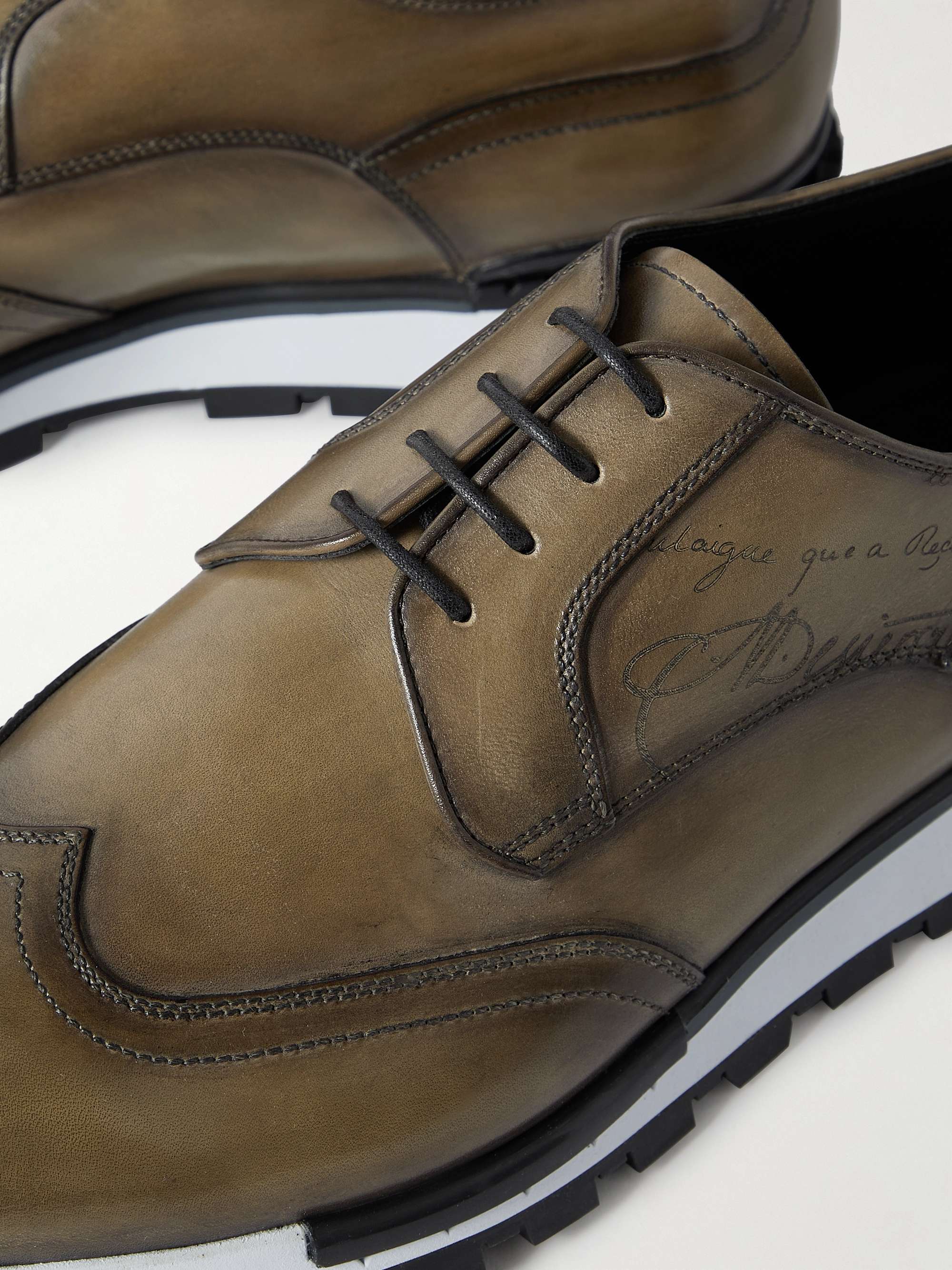 Mens dress deals leather sneakers