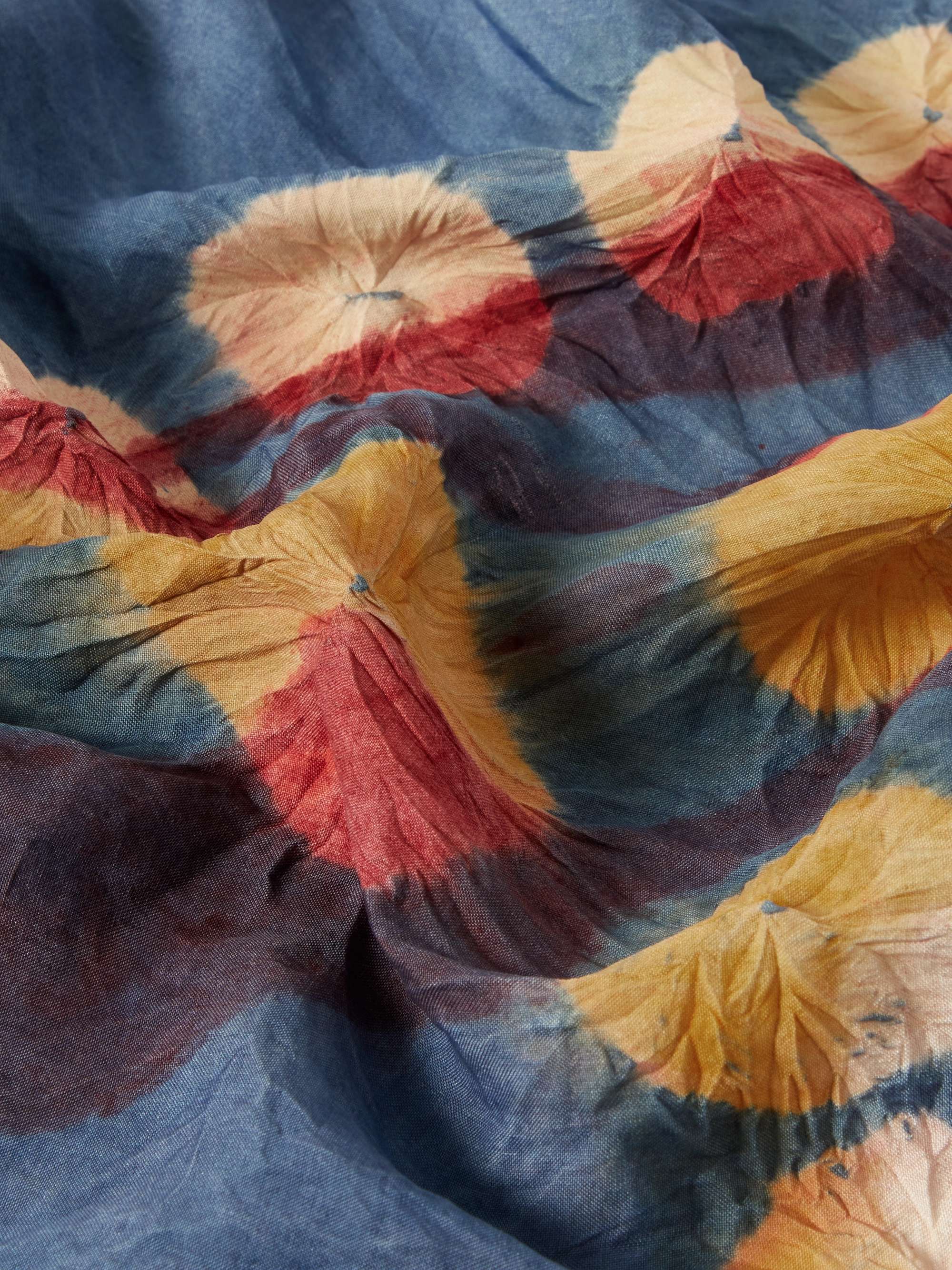 11.11/ELEVEN ELEVEN Bandhani-Dyed Screen-Printed Silk Scarf