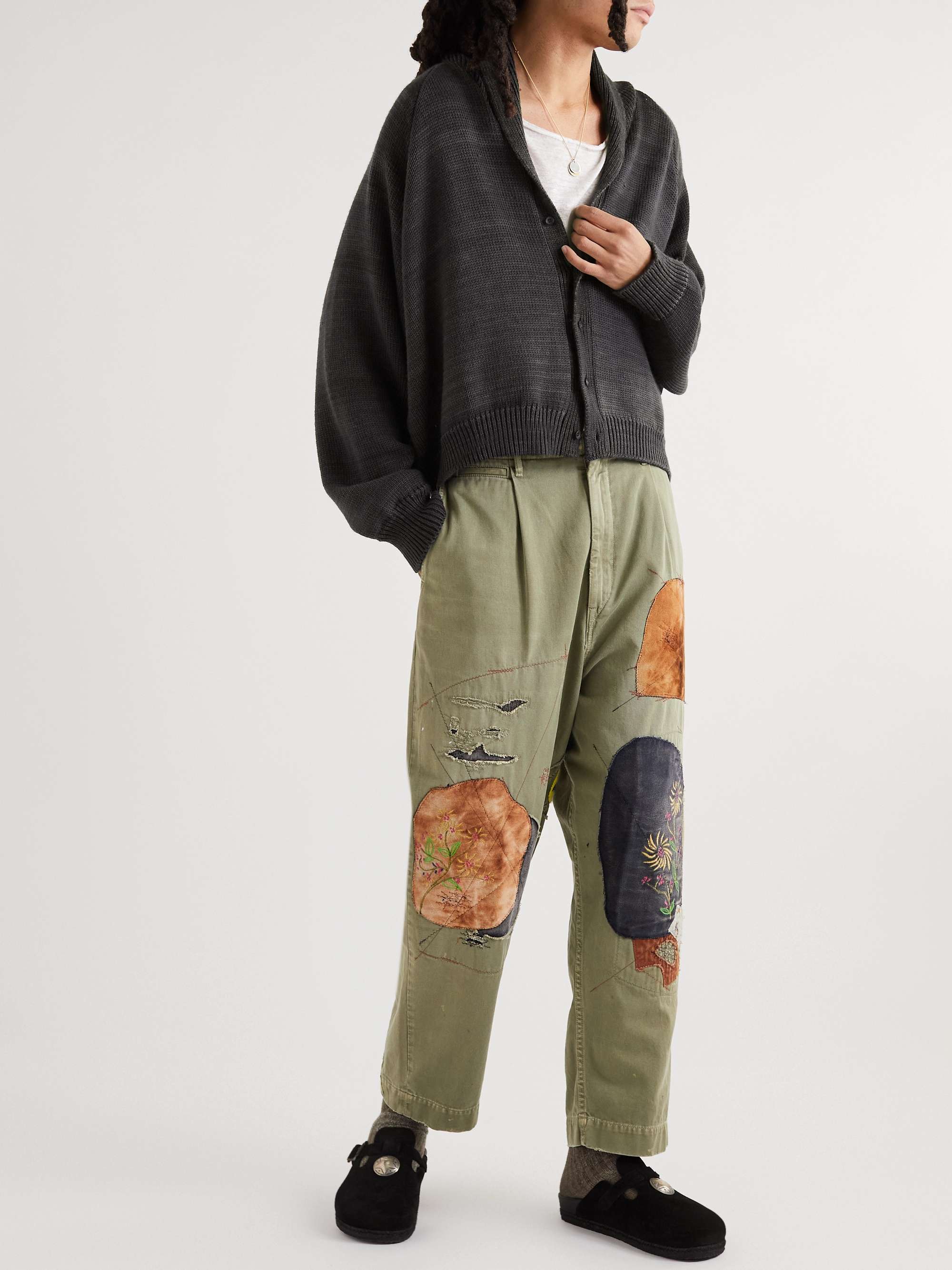 11.11/ELEVEN ELEVEN Shawl Collar Garment-Dyed Ribbed Merino Wool Cardigan