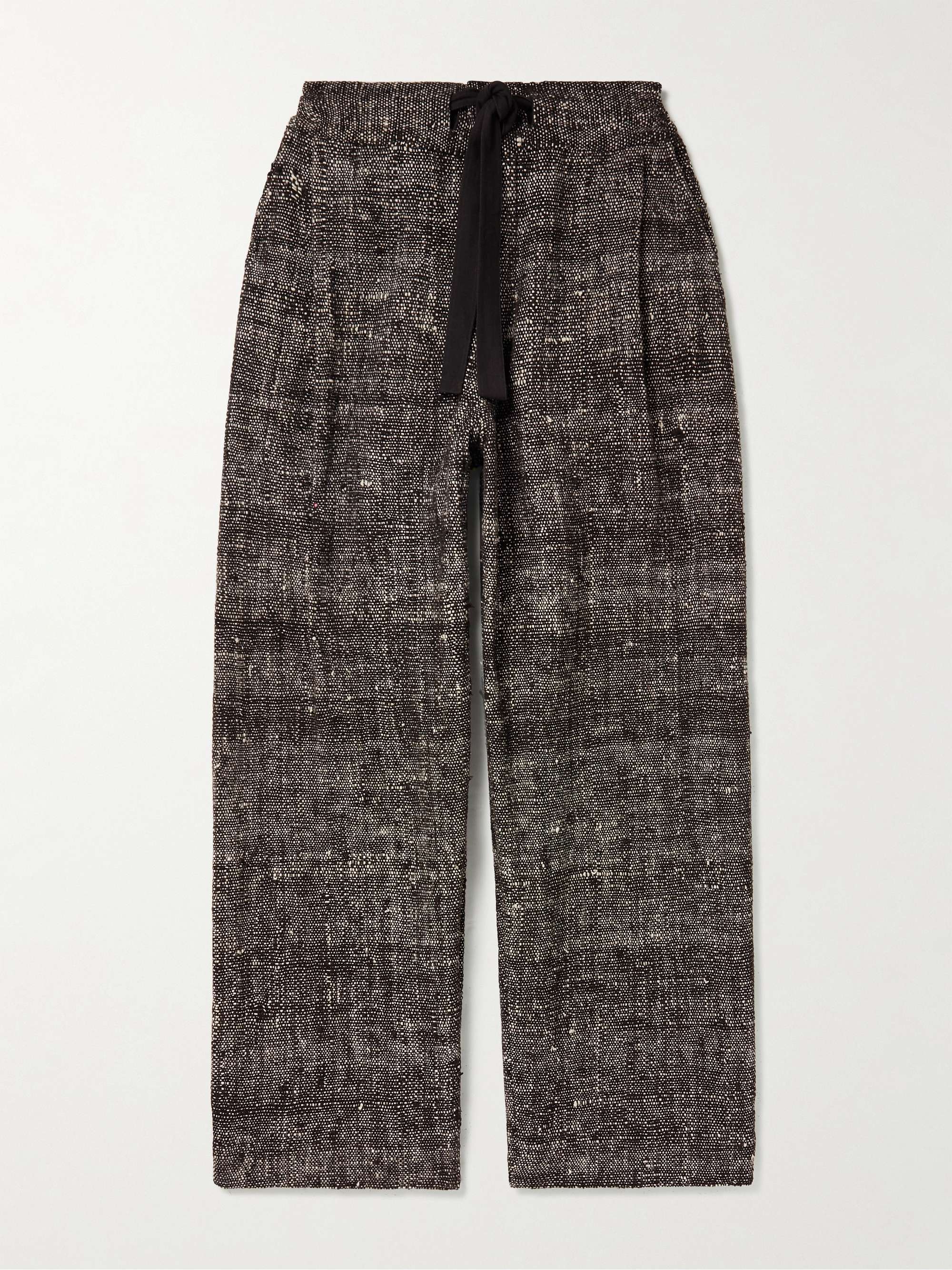 11.11/ELEVEN ELEVEN Tapered Pleated Organic Cotton Drawstring Trousers
