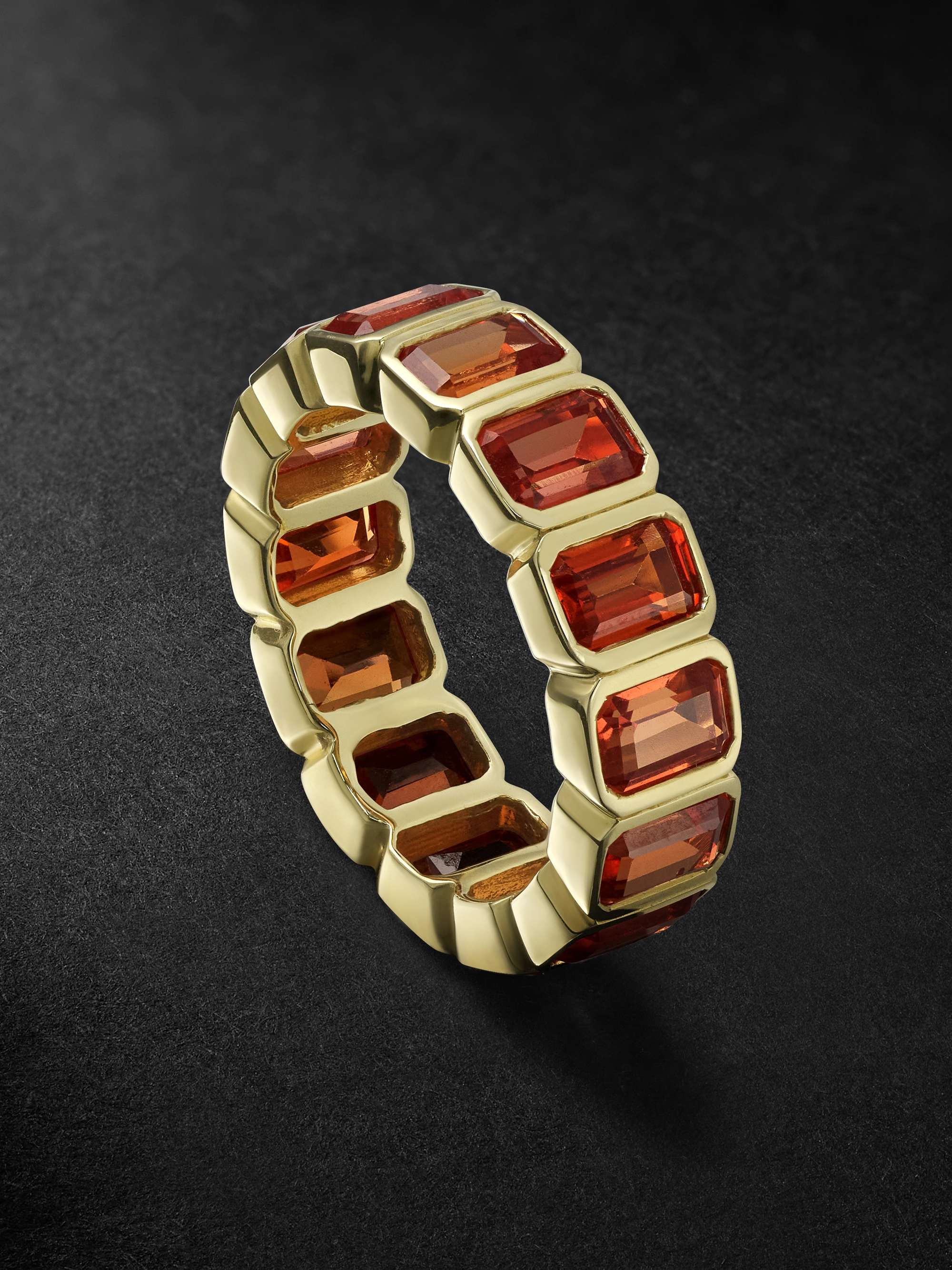 42 SUNS 14-Karat Gold Orange Sapphire Eternity Ring