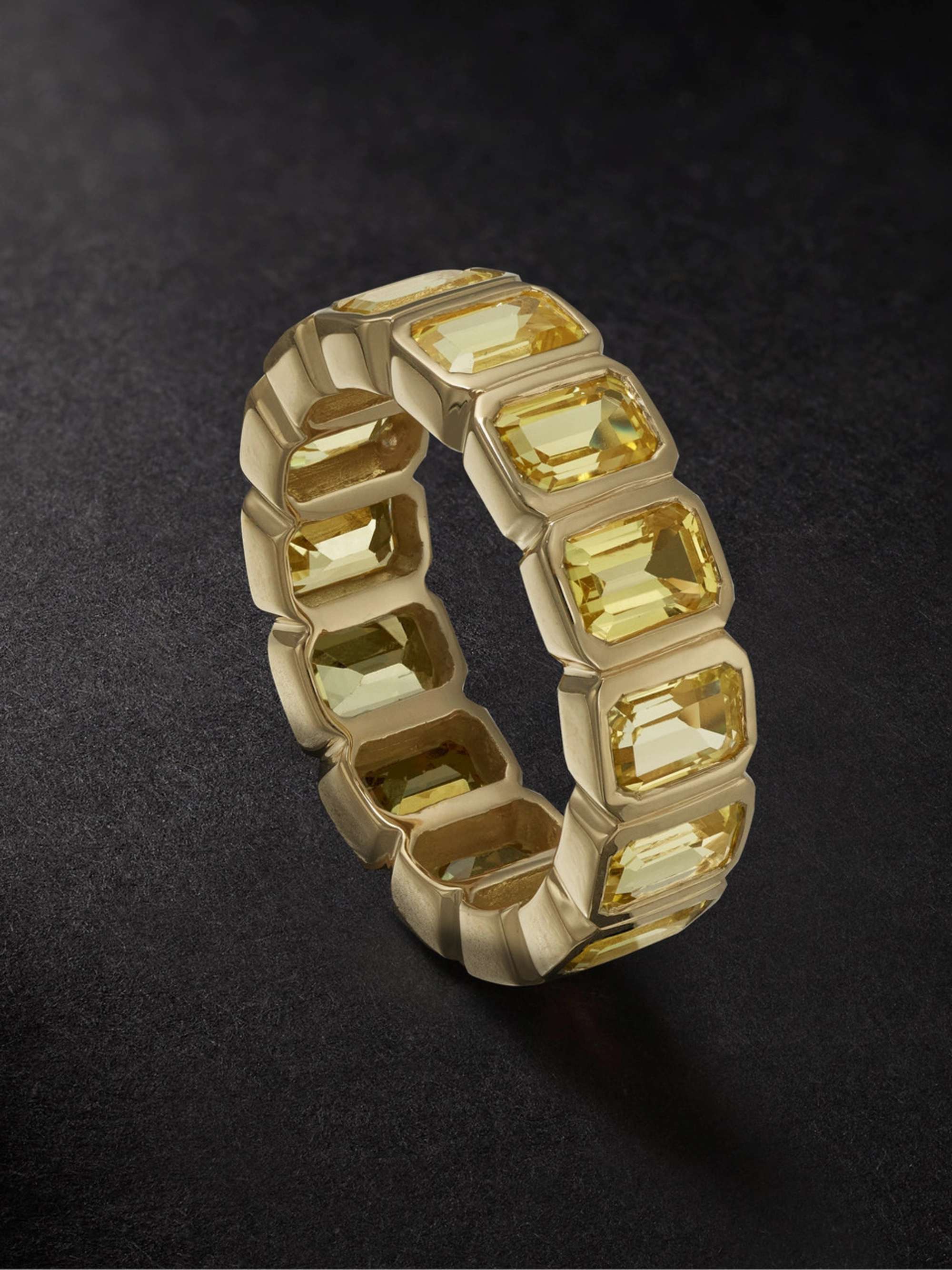42 SUNS 14-Karat Gold Yellow Sapphire Eternity Ring