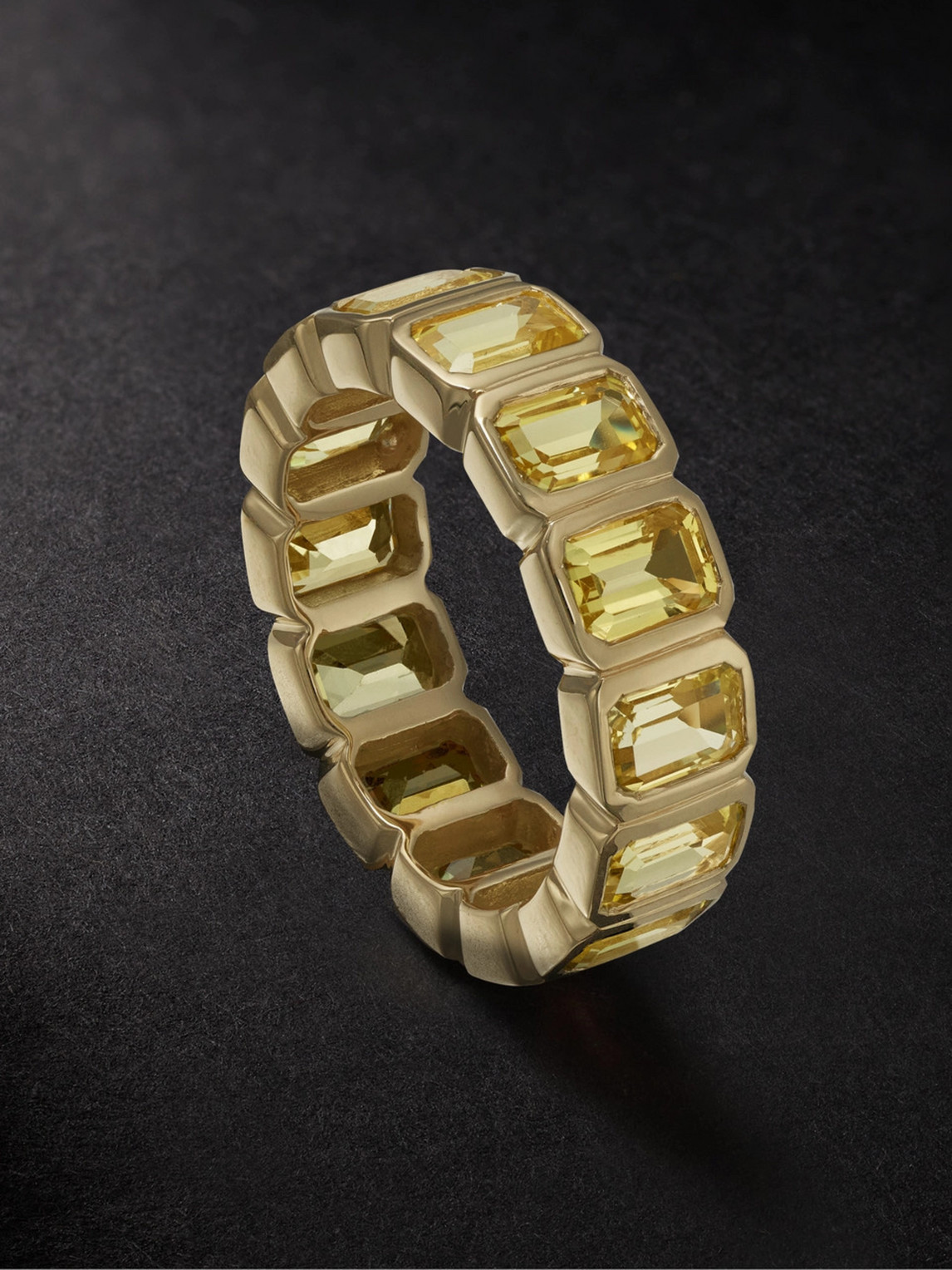 42 Suns 14-karat Gold Yellow Sapphire Signet Ring