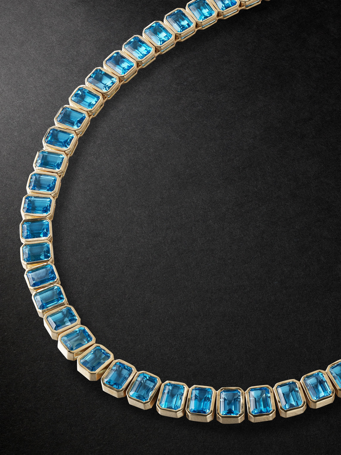 42 Suns 14-karat Gold Blue Topaz Tennis Necklace