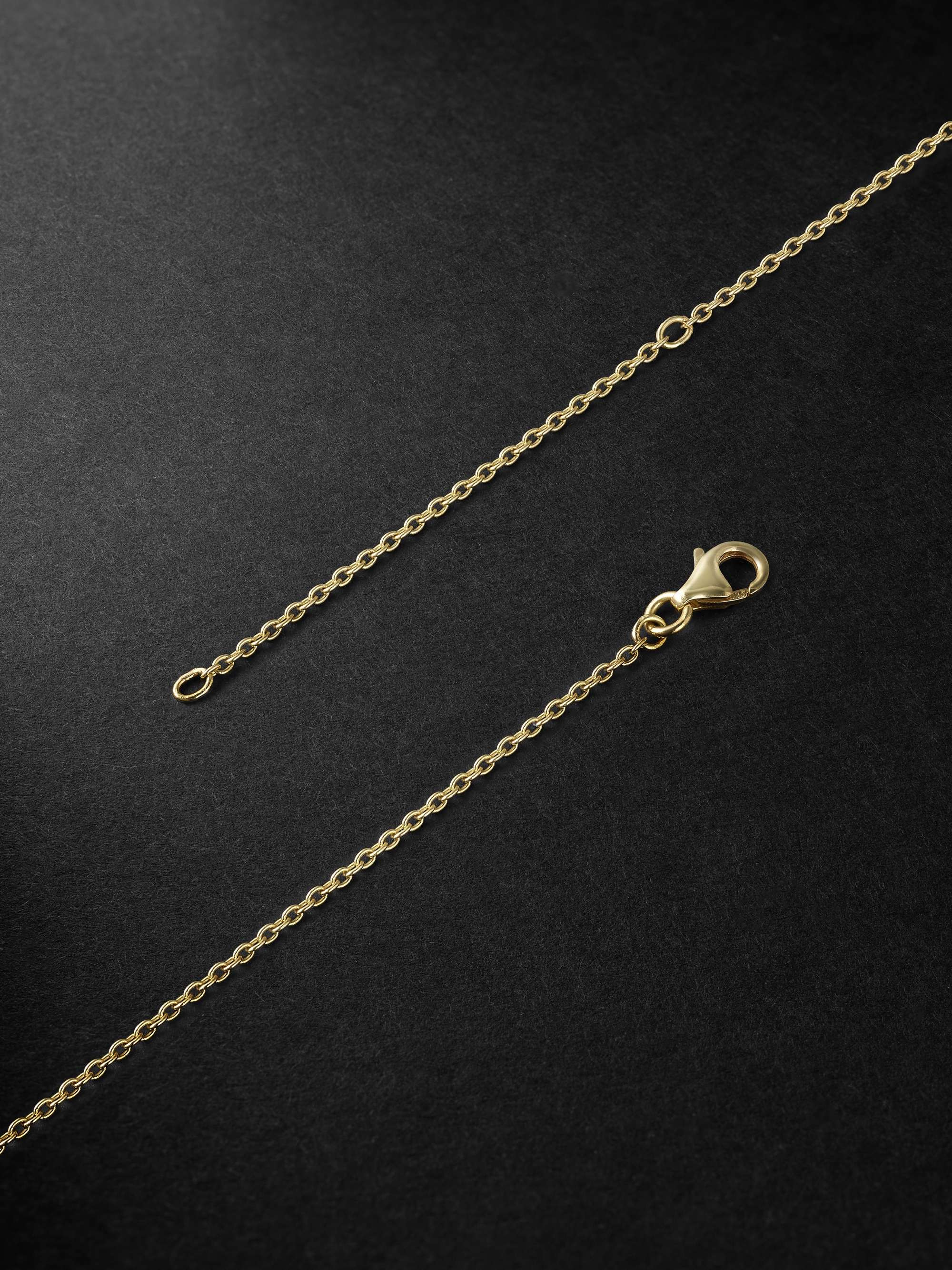 42 SUNS Large 14-Karat Gold Blue Topaz Pendant Necklace