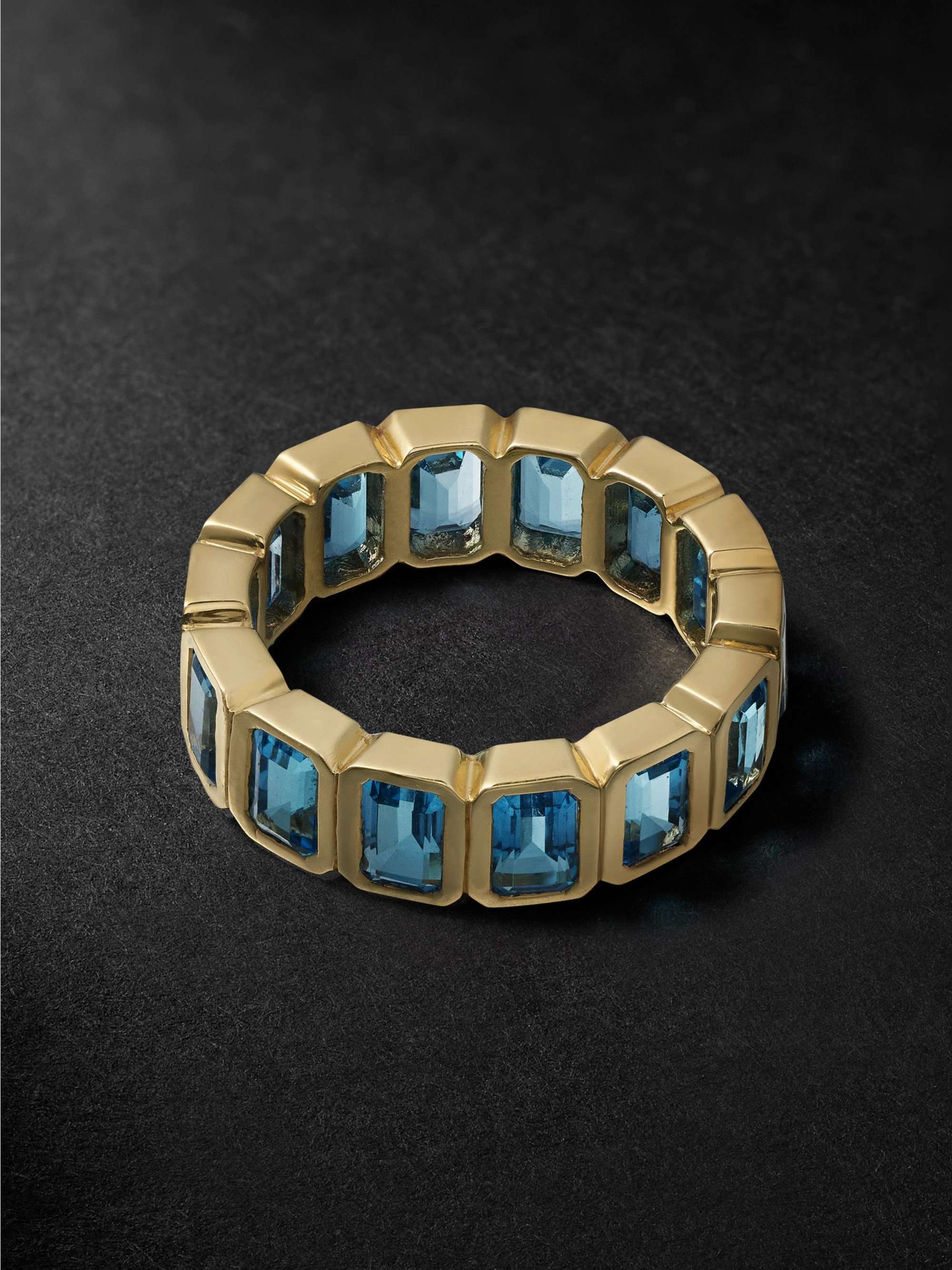42 SUNS 14-Karat Gold Blue Topaz Eternity Ring
