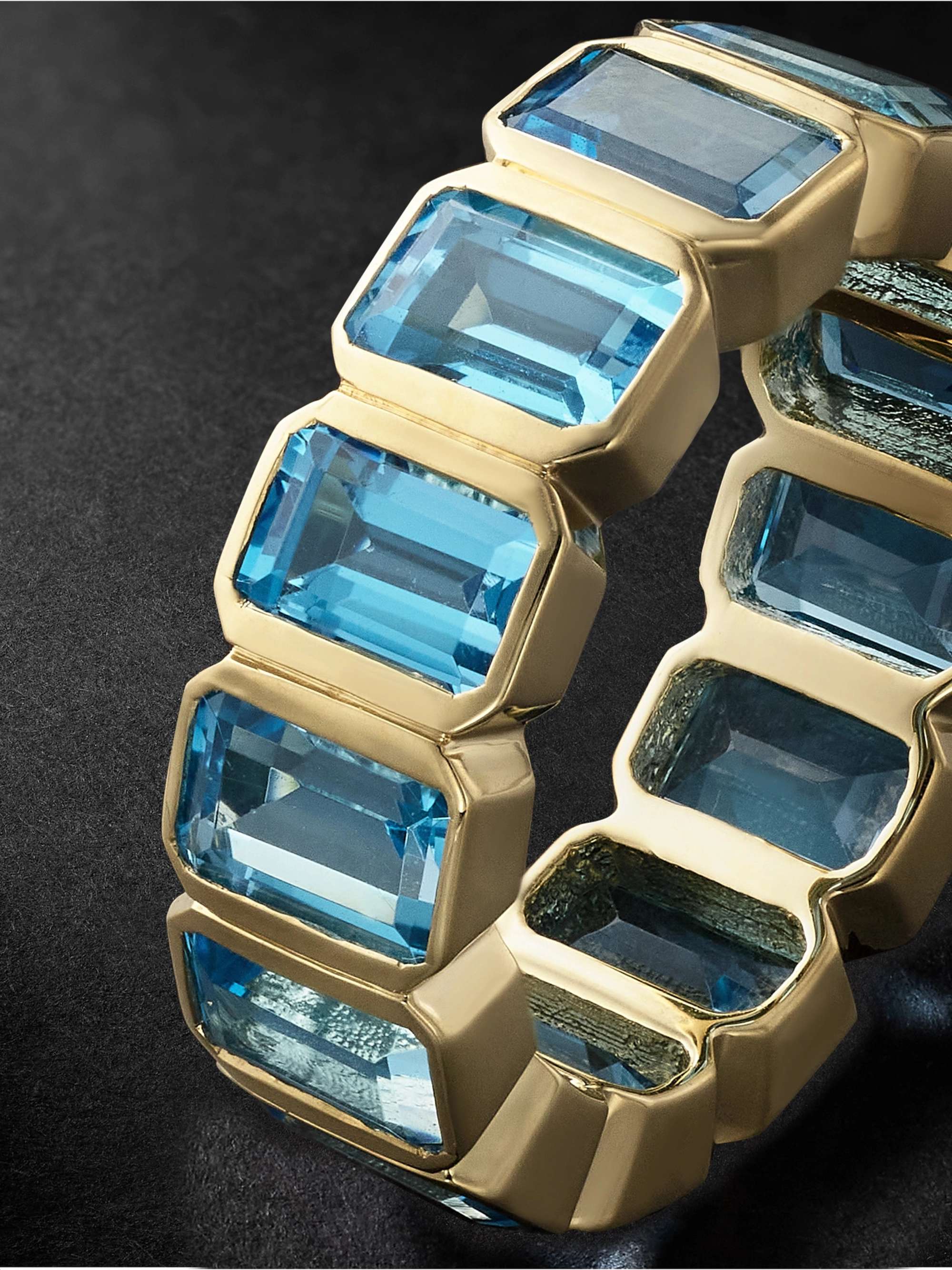 42 SUNS 14-Karat Gold Blue Topaz Eternity Ring