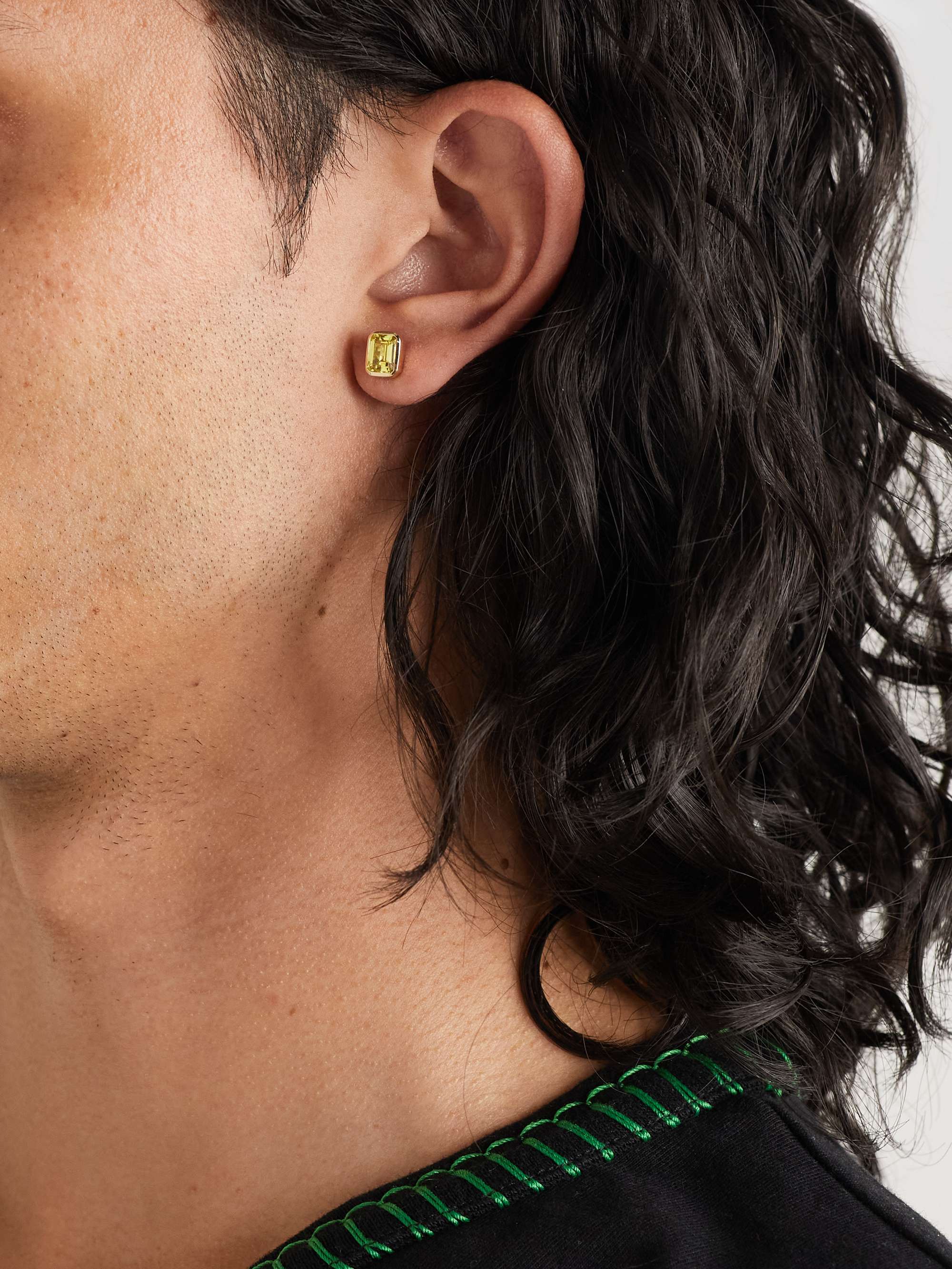 42 SUNS 14-Karat Gold Yellow Sapphire Earring
