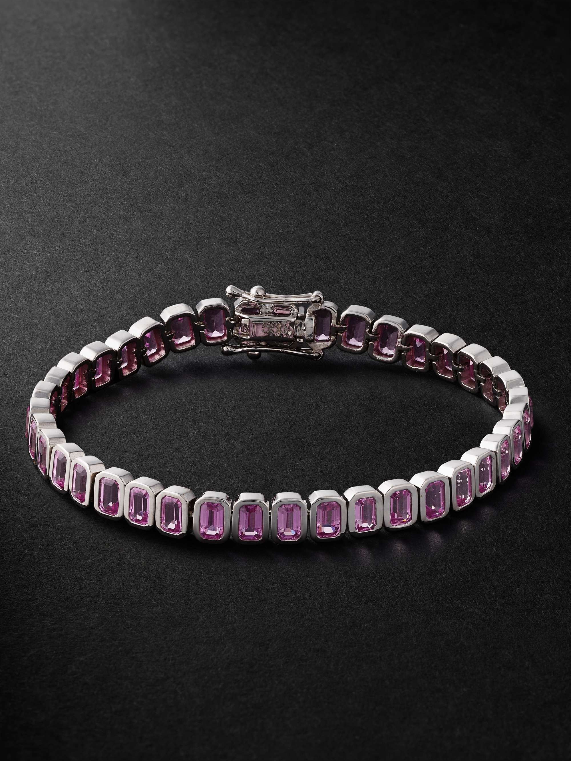 Pink sapphire and diamond bracelet on sale