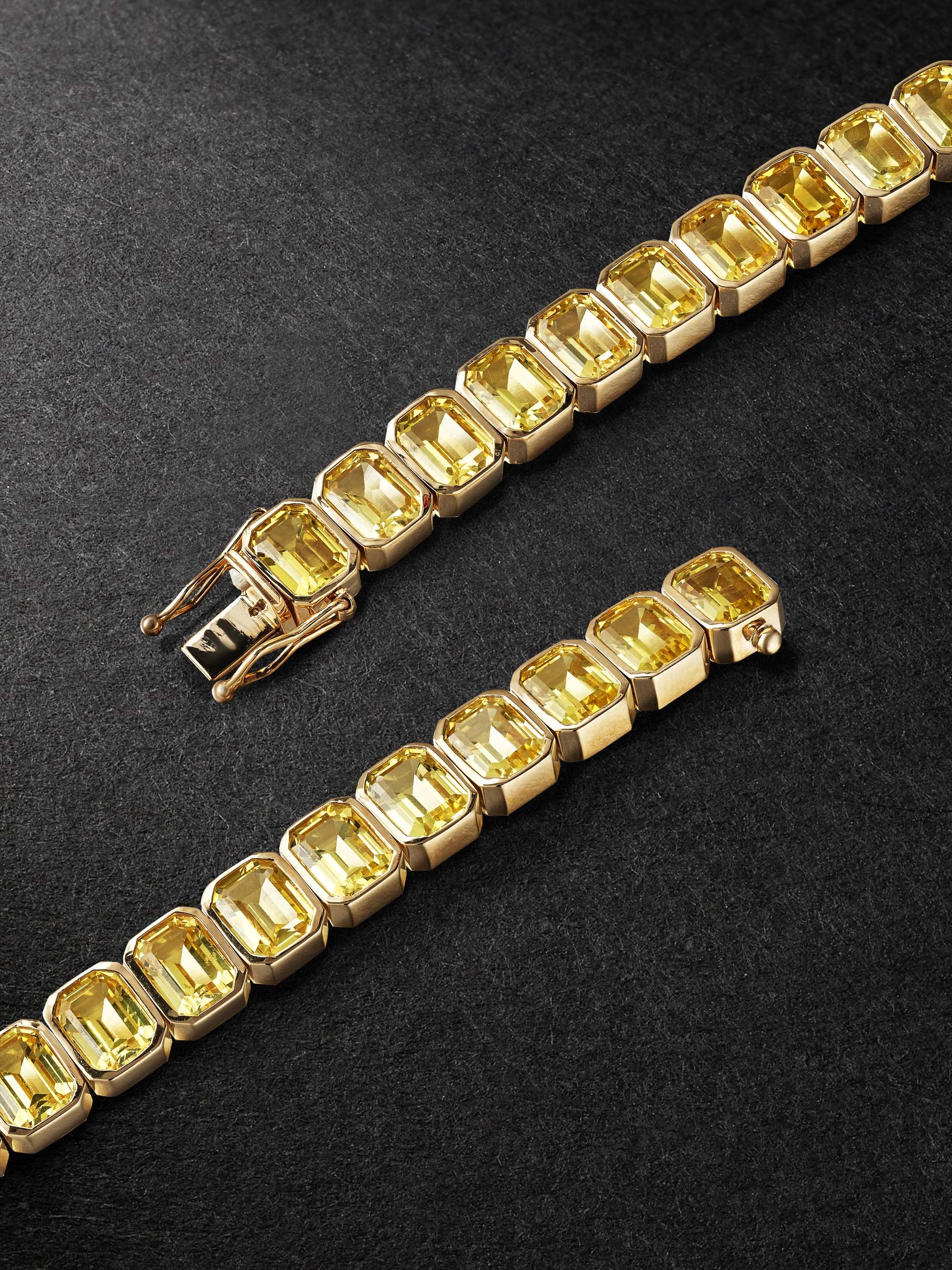 42 SUNS 14-Karat Gold Yellow Sapphire Tennis Necklace