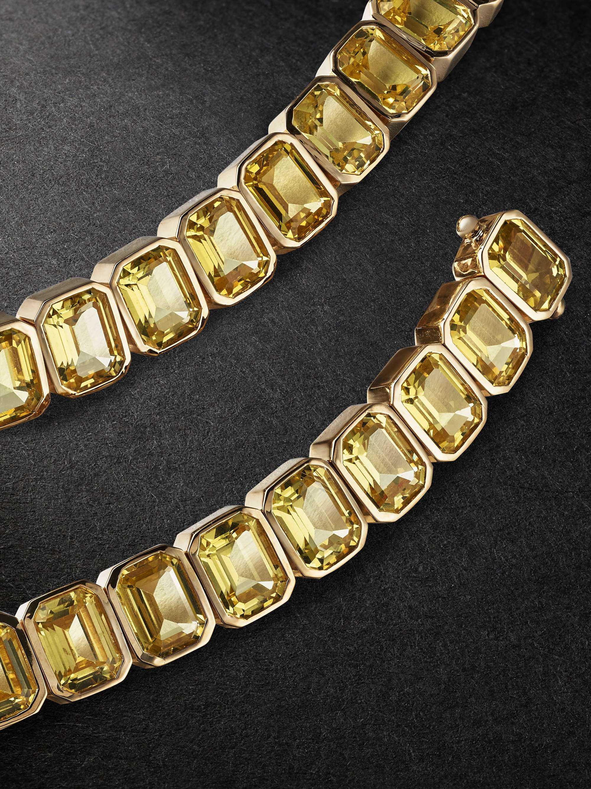 42 SUNS 14-Karat Gold Yellow Sapphire Tennis Necklace