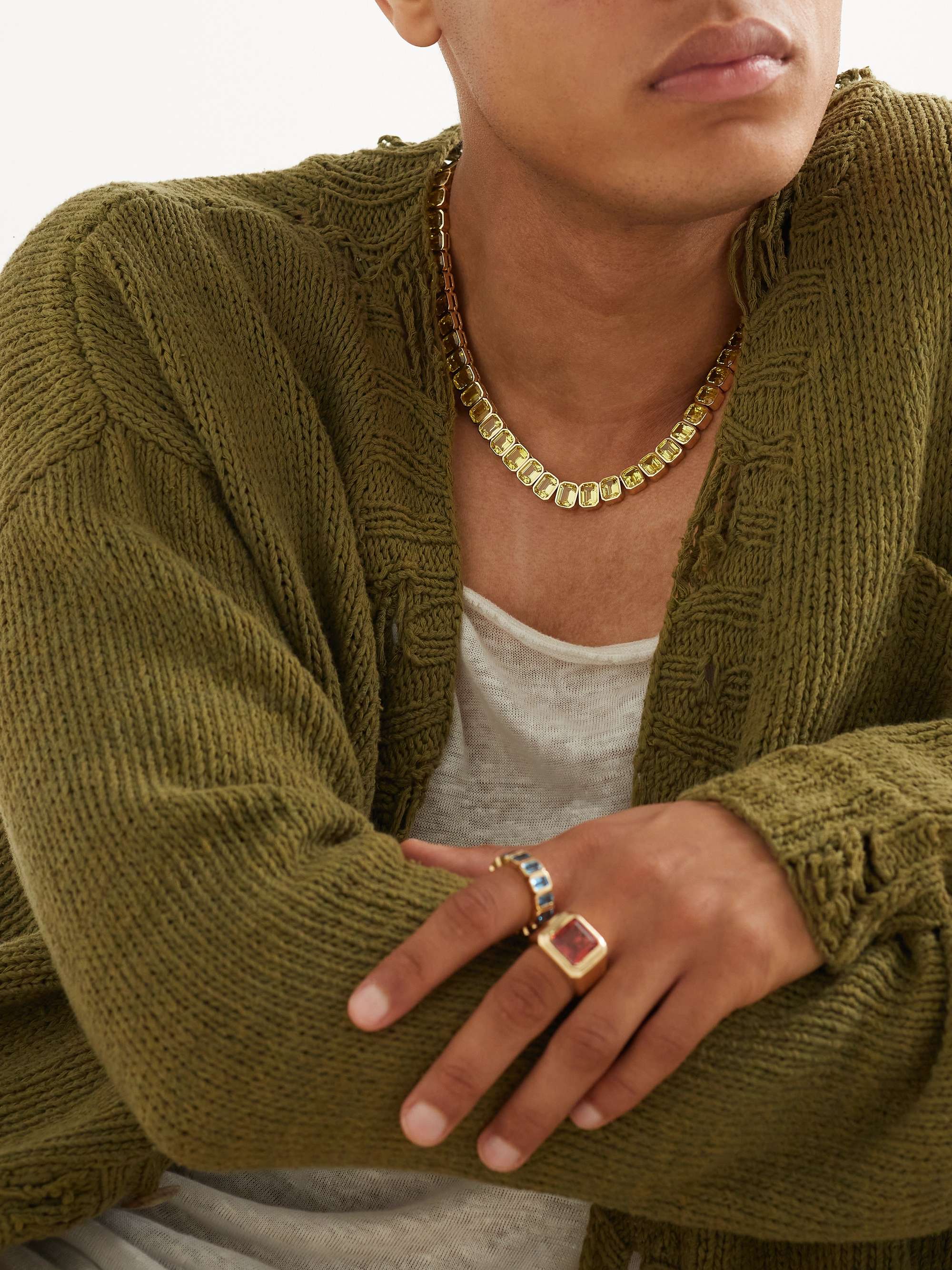 42 SUNS 14-Karat Gold Yellow Sapphire Tennis Necklace