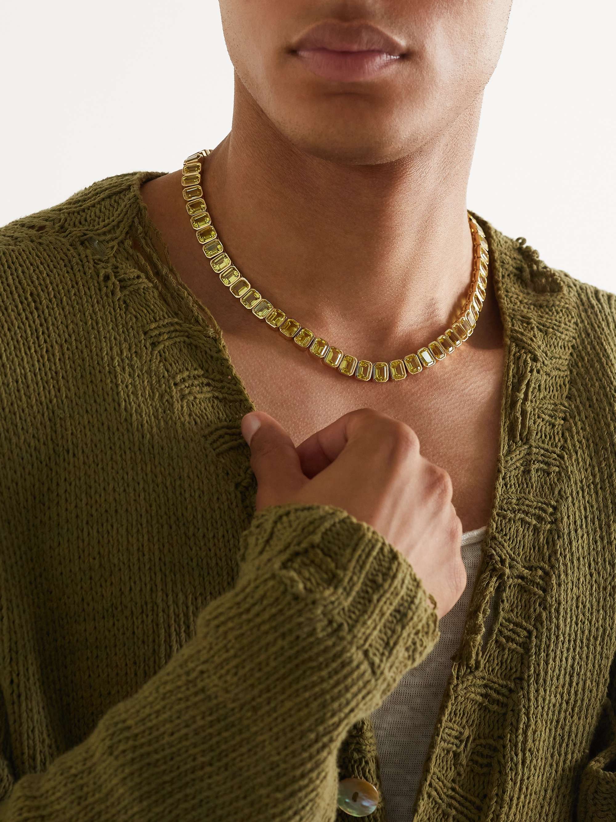 42 SUNS 14-Karat Gold Yellow Sapphire Tennis Necklace