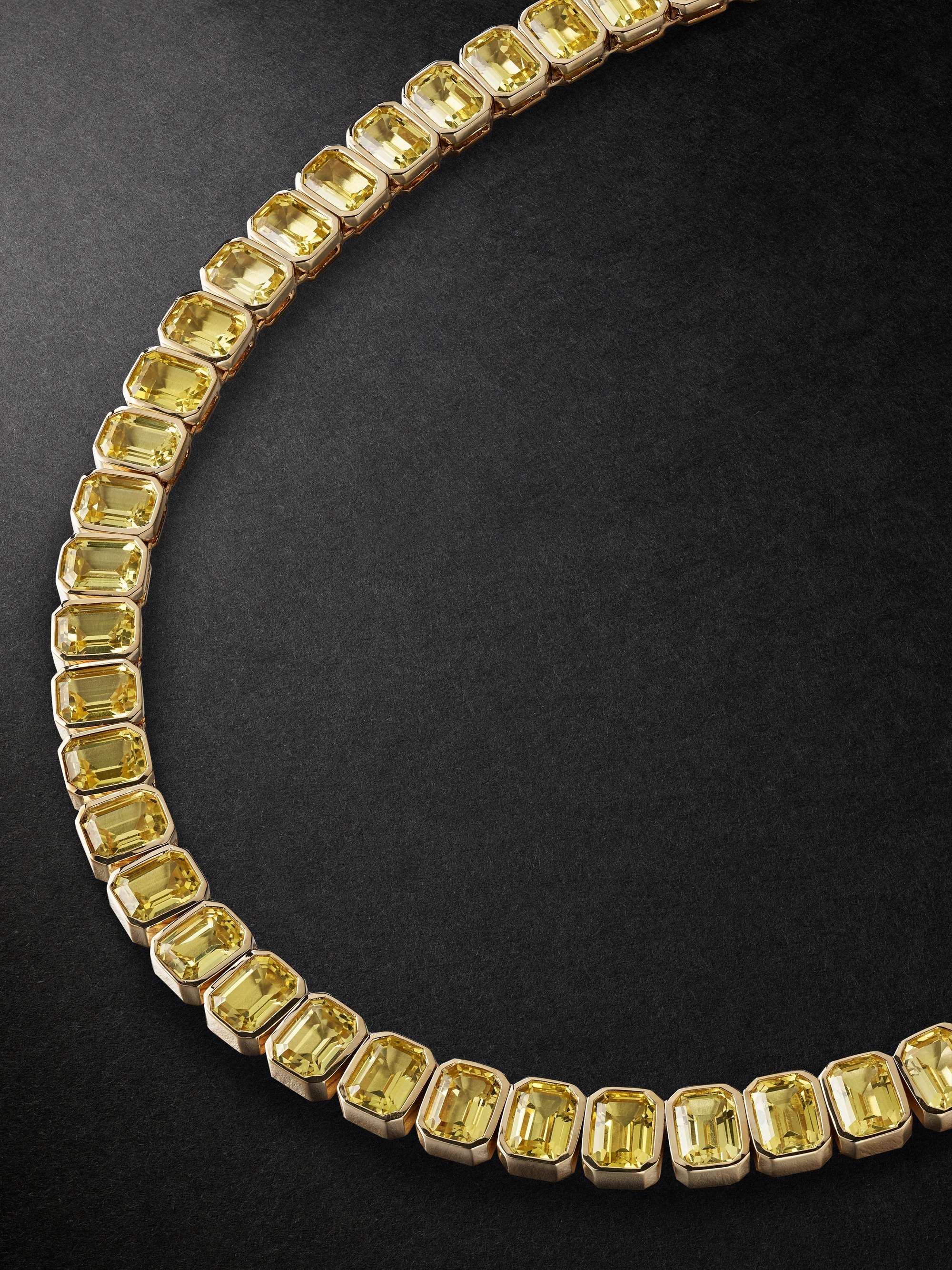 42 SUNS 14-Karat Gold Yellow Sapphire Tennis Necklace