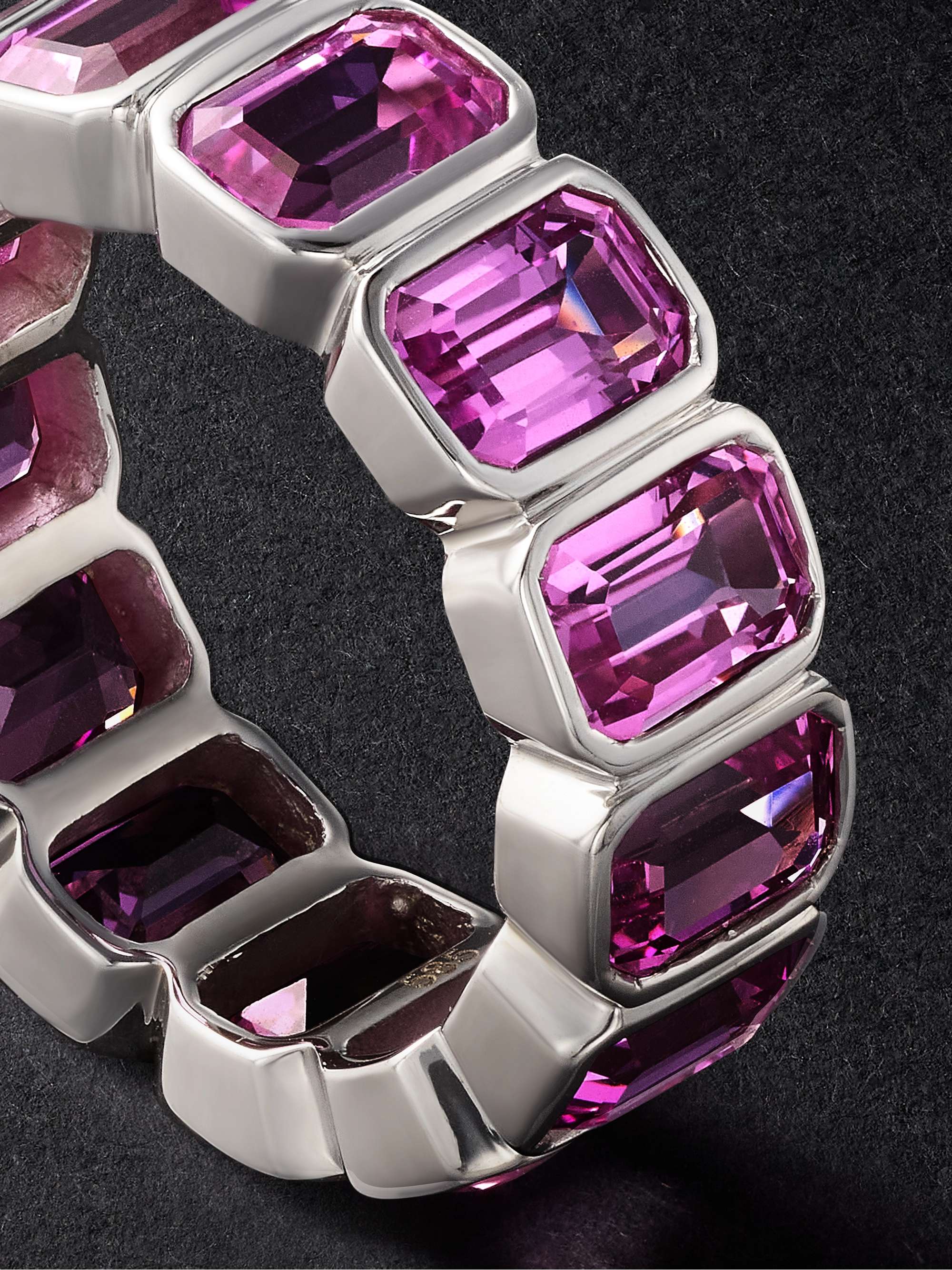 42 SUNS 14-Karat White Gold Pink Sapphire Eternity Ring