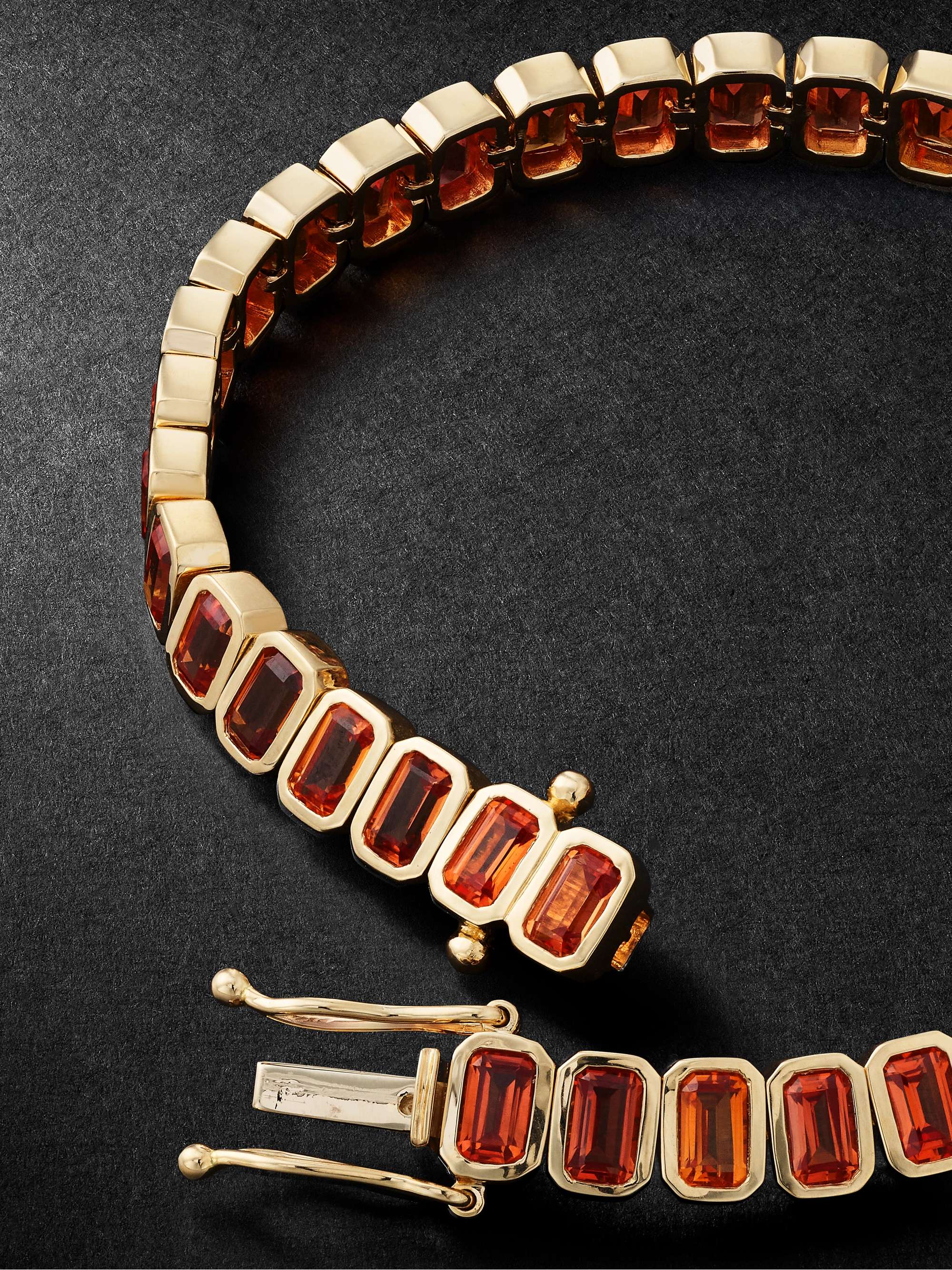 42 SUNS 14-Karat Gold Orange Sapphire Tennis Bracelet