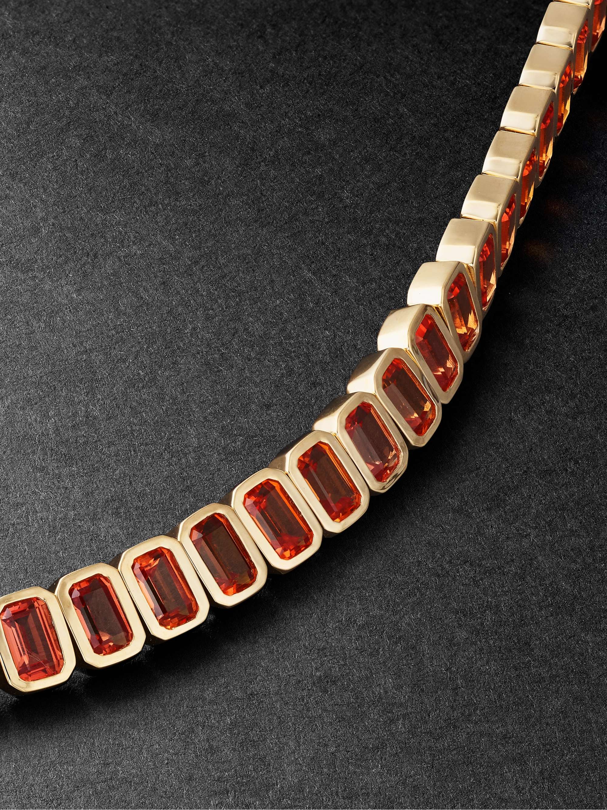 42 SUNS 14-Karat Gold Orange Sapphire Tennis Bracelet