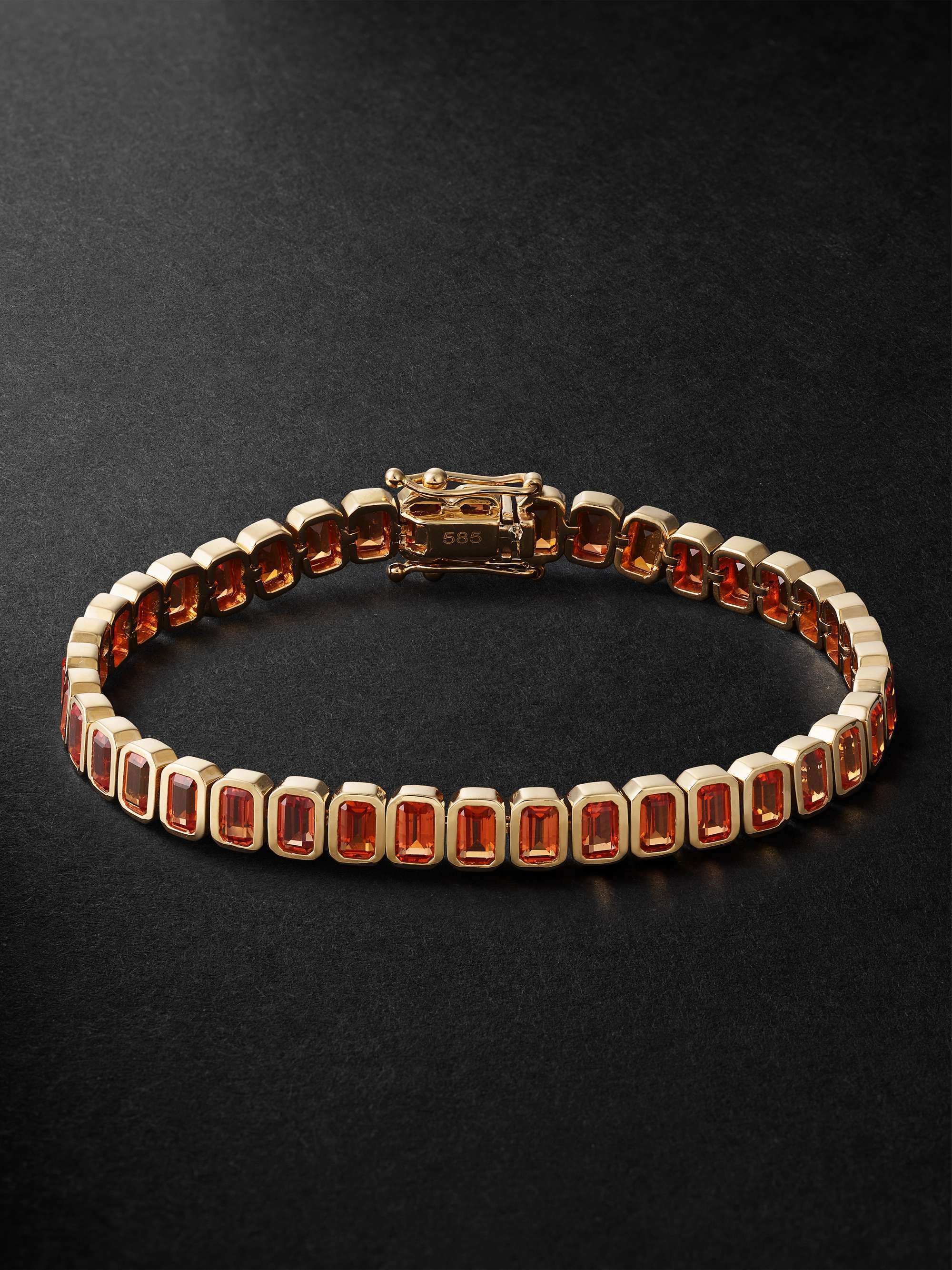 42 SUNS 14-Karat Gold Orange Sapphire Tennis Bracelet