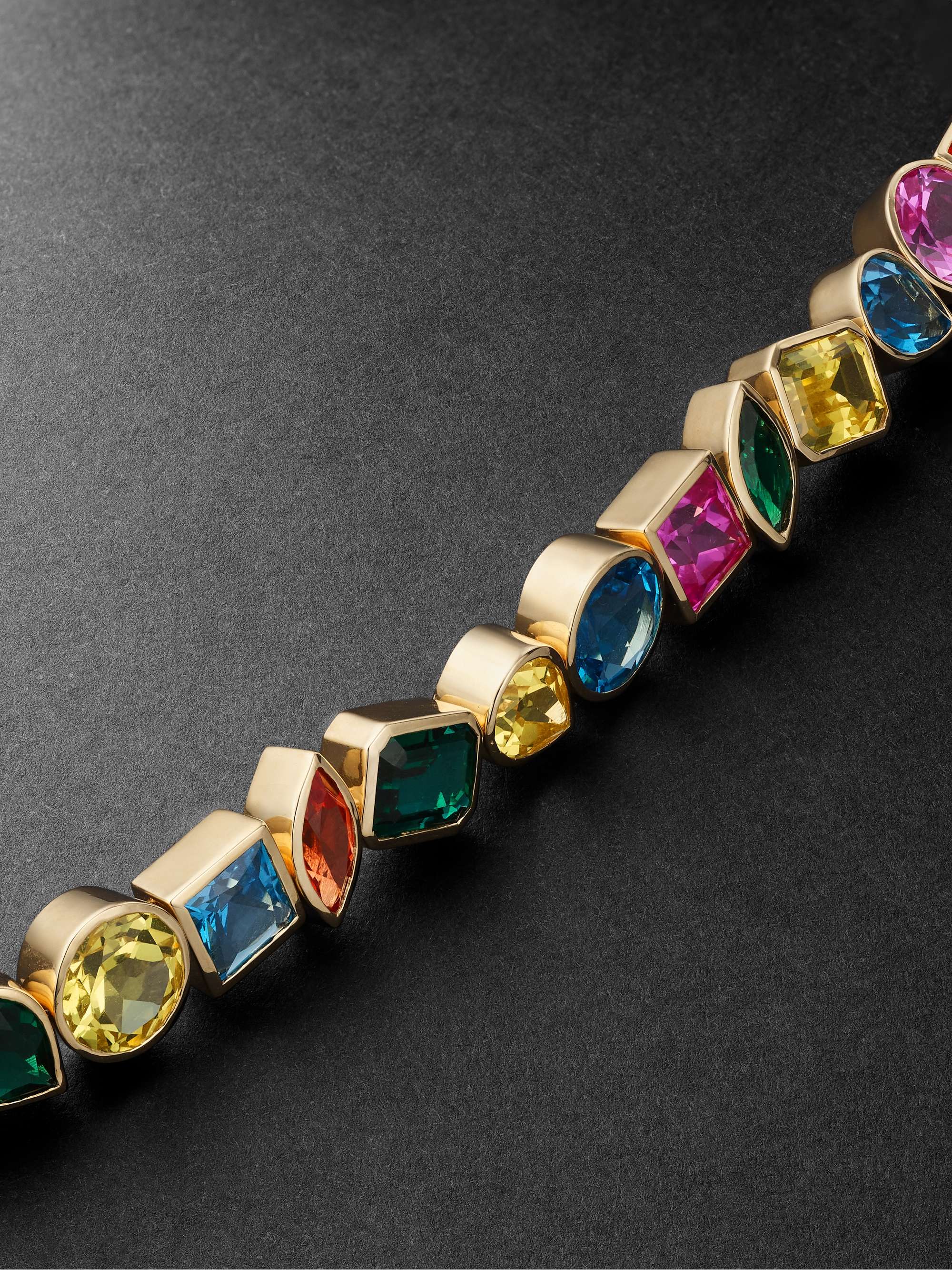 42 SUNS 14-Karat Gold Rainbow Sapphire Tennis Bracelet