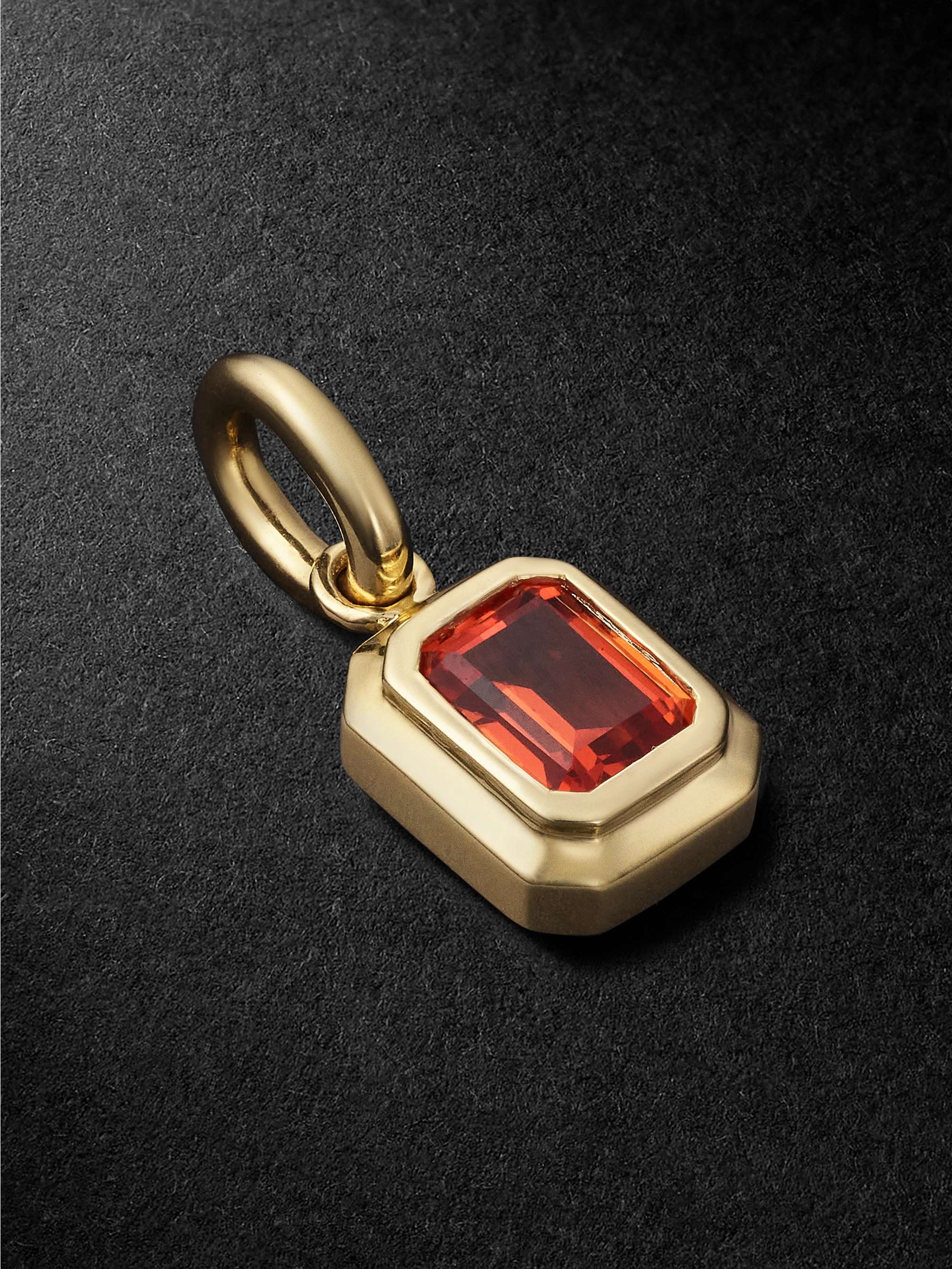 42 SUNS Small 14-Karat Gold Orange Sapphire Pendant Necklace