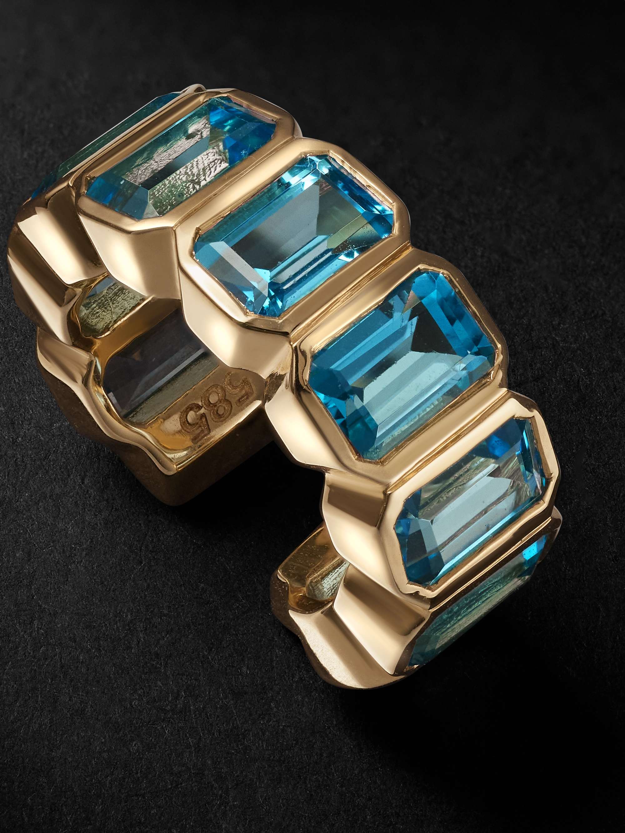 42 SUNS 14-Karat Gold Blue Topaz Ear Cuff