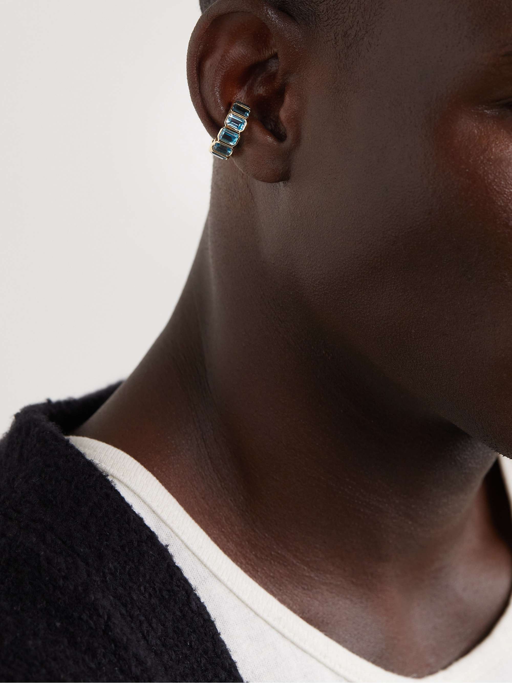 42 SUNS 14-Karat Gold Blue Topaz Ear Cuff