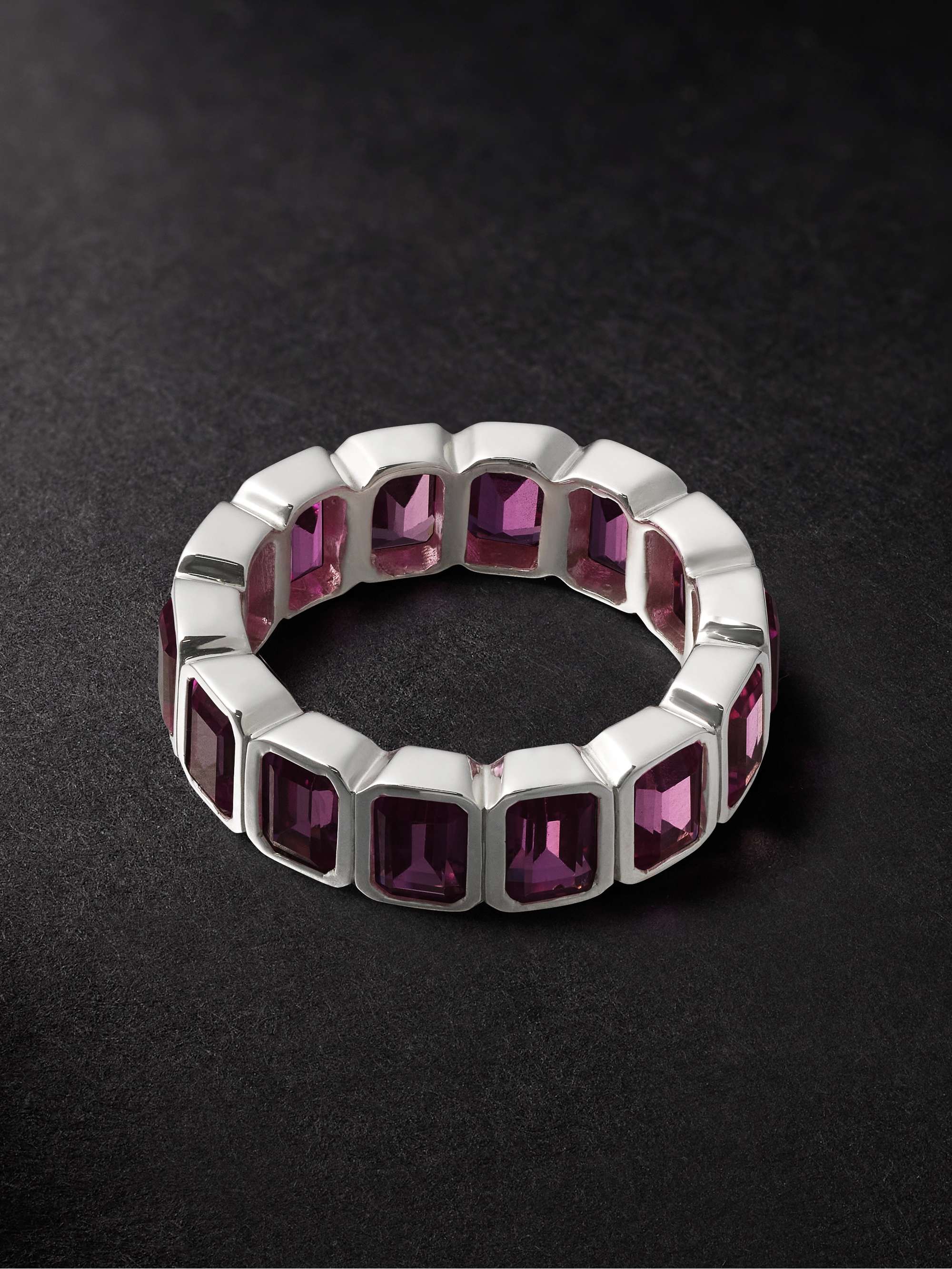 42 SUNS 14-Karat White Gold Pink Sapphire Eternity Ring