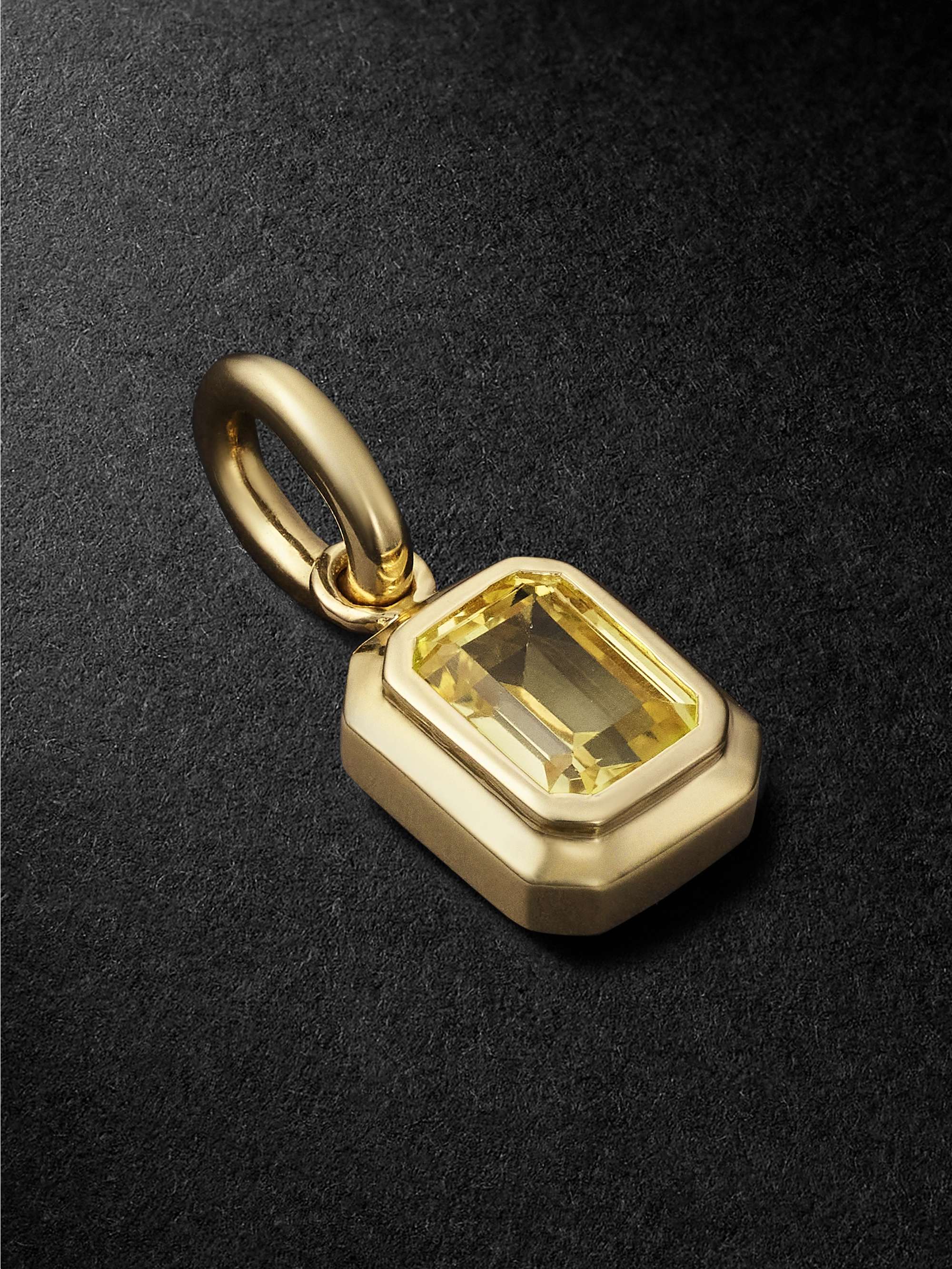 42 SUNS Small 14-Karat Gold Yellow Sapphire Pendant Necklace