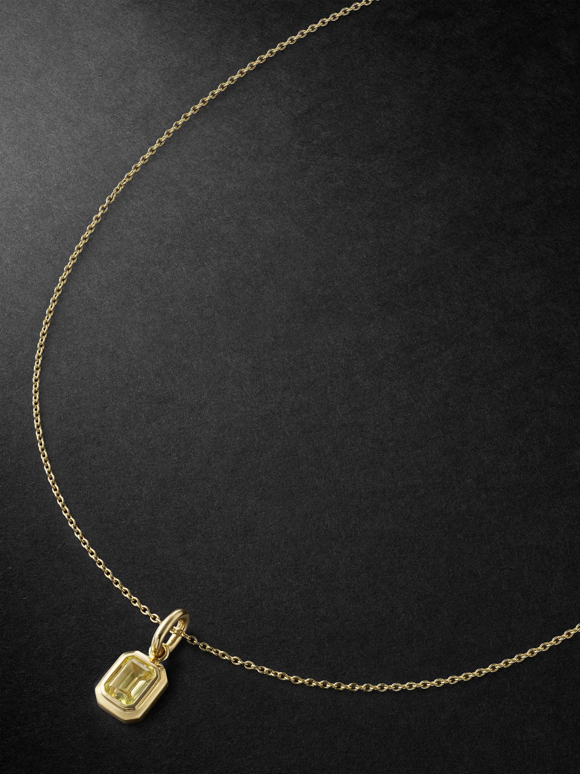 42 SUNS Small 14-Karat Gold Yellow Sapphire Pendant Necklace