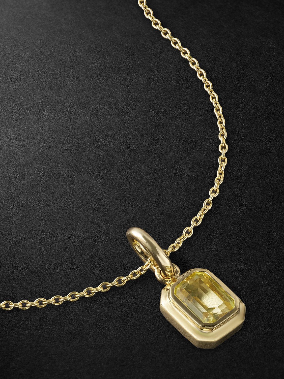 Small 14-Karat Gold Yellow Sapphire Pendant Necklace