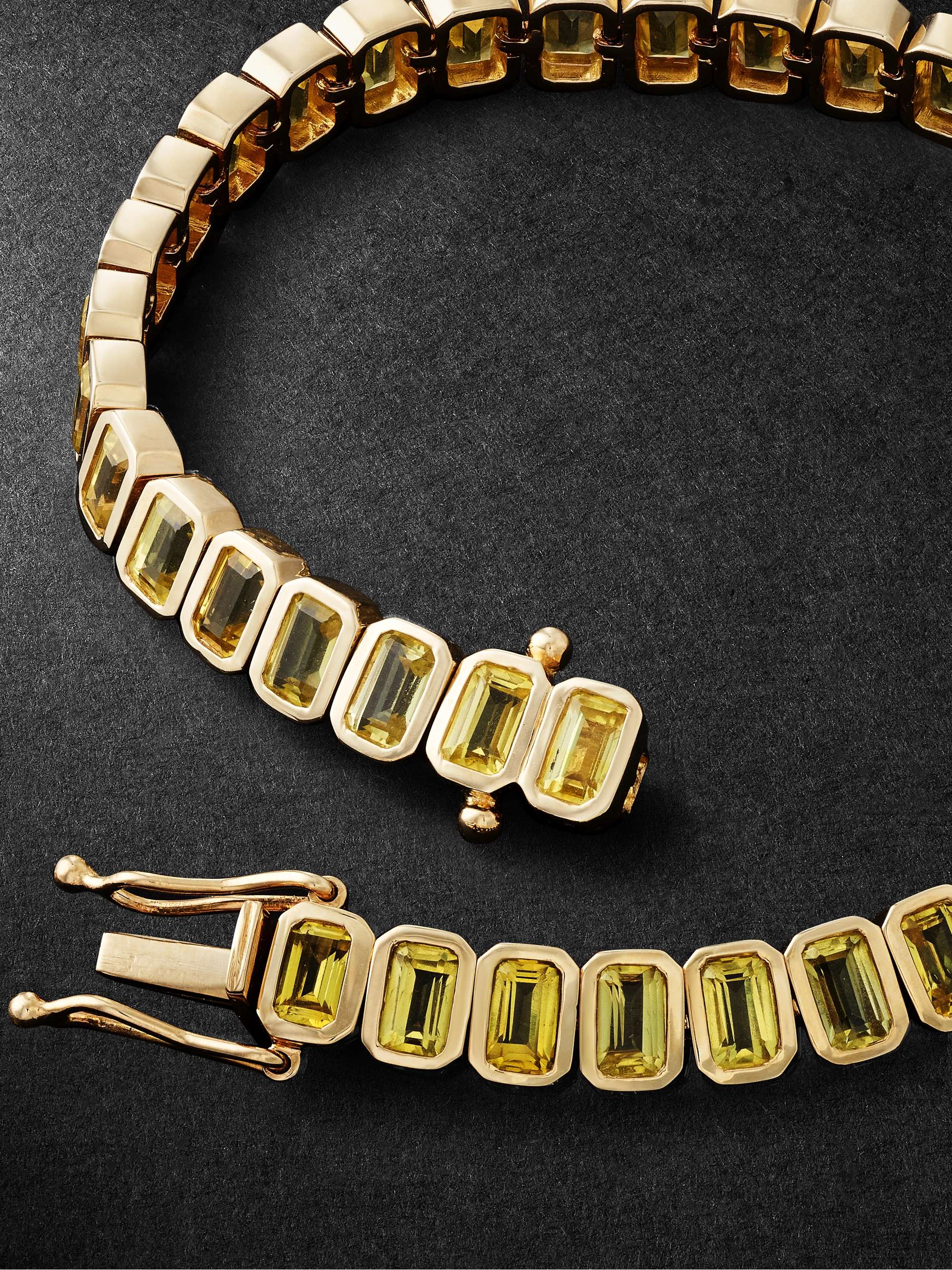 42 SUNS 14-Karat Gold Yellow Sapphire Tennis Bracelet