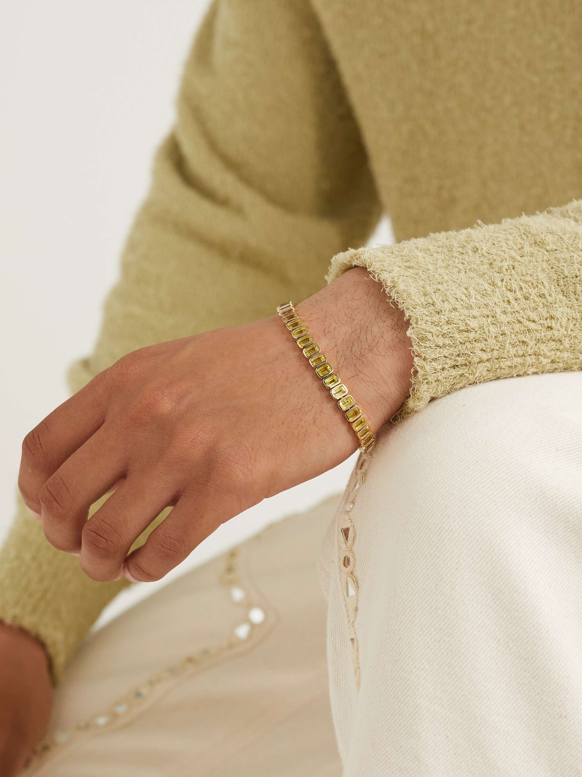 42 SUNS 14-Karat Gold Yellow Sapphire Tennis Bracelet