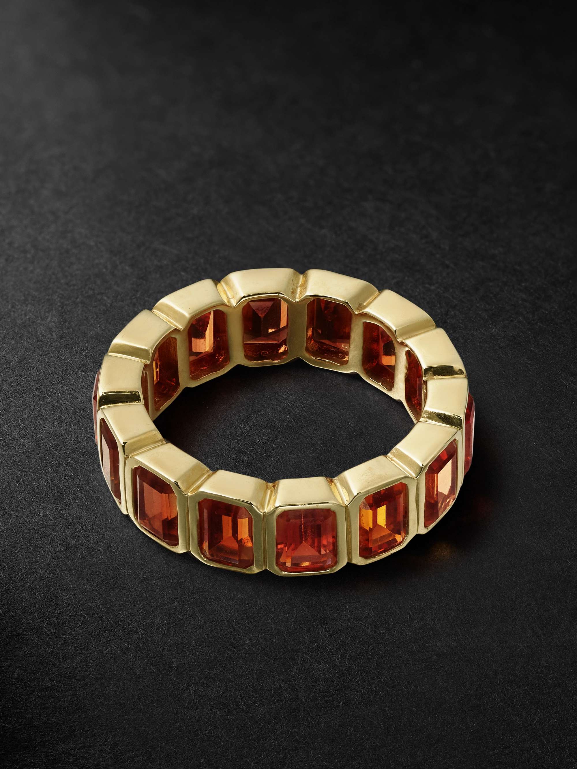 42 SUNS 14-Karat Gold Orange Sapphire Eternity Ring