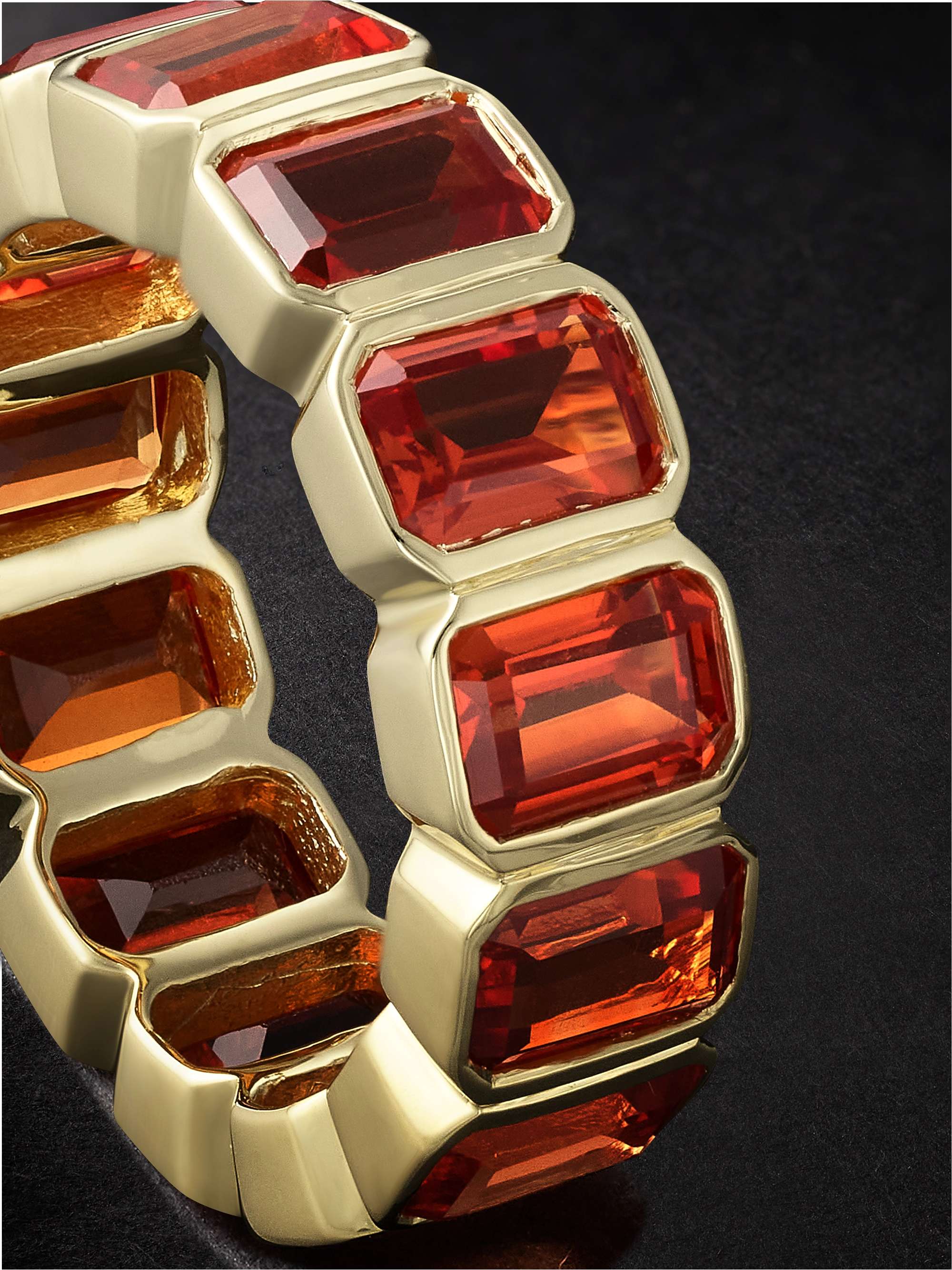 42 SUNS 14-Karat Gold Orange Sapphire Eternity Ring