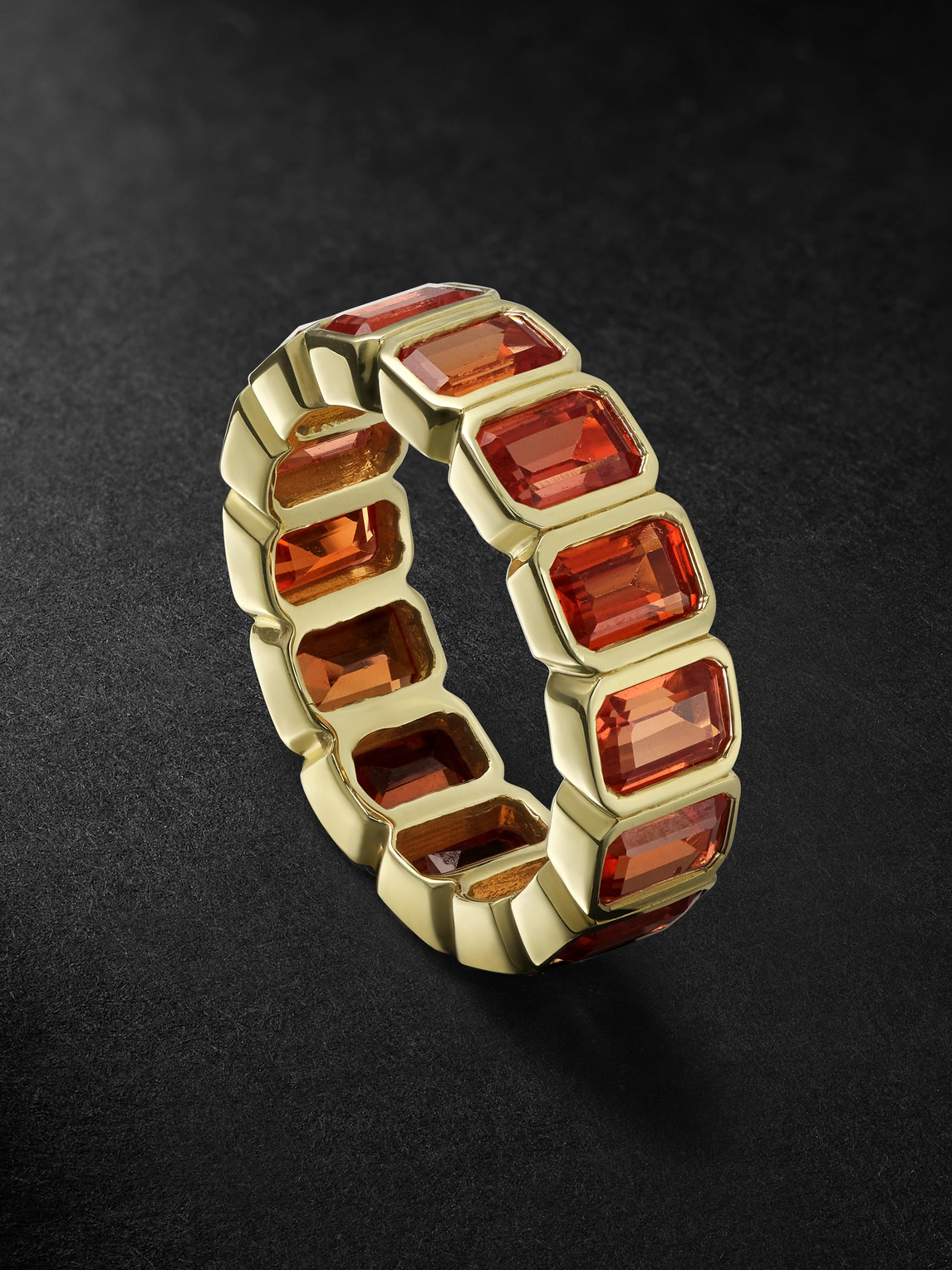 14-Karat Gold Orange Sapphire Eternity Ring