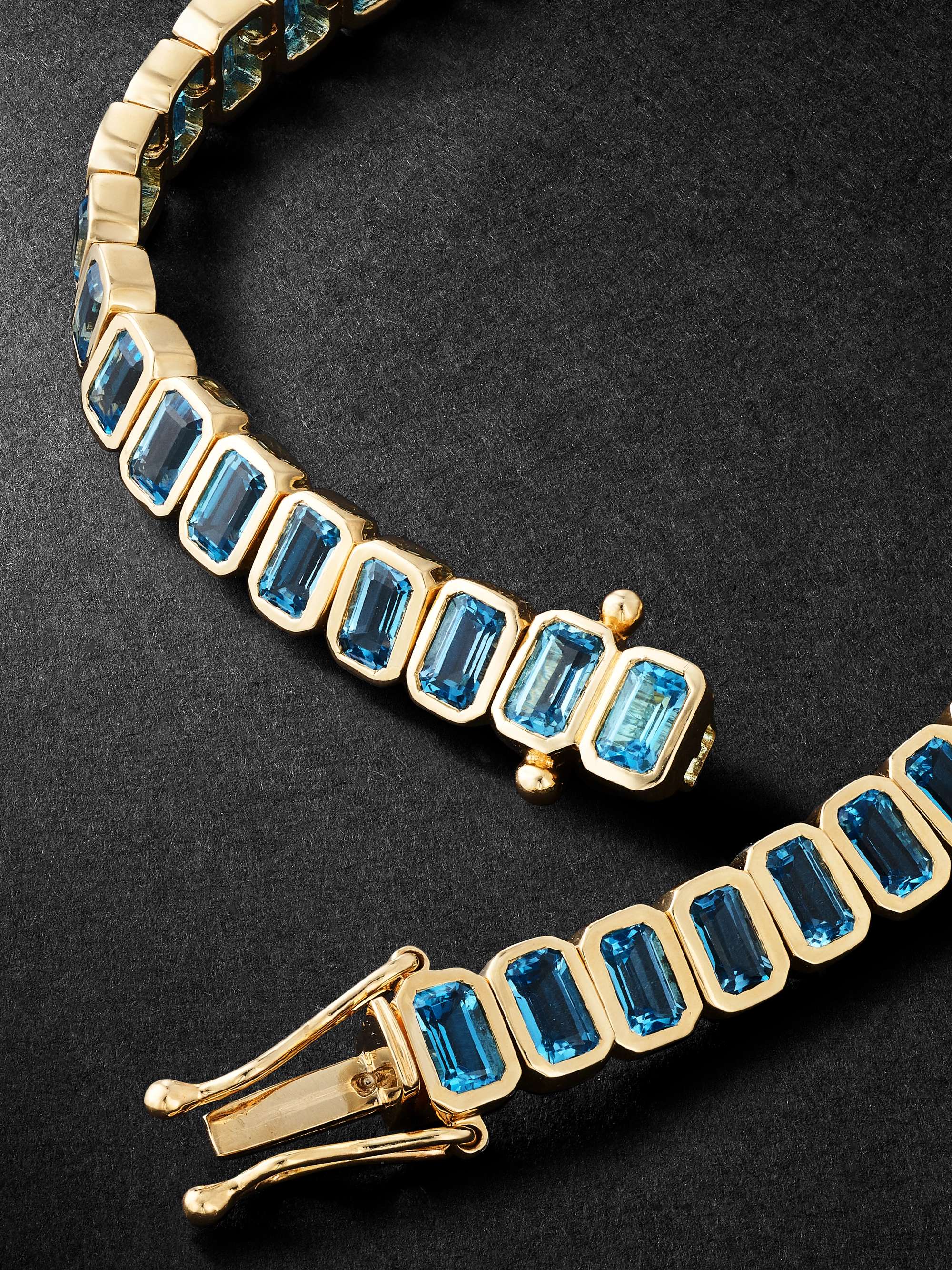 42 SUNS 14-Karat Gold Blue Topaz Tennis Bracelet