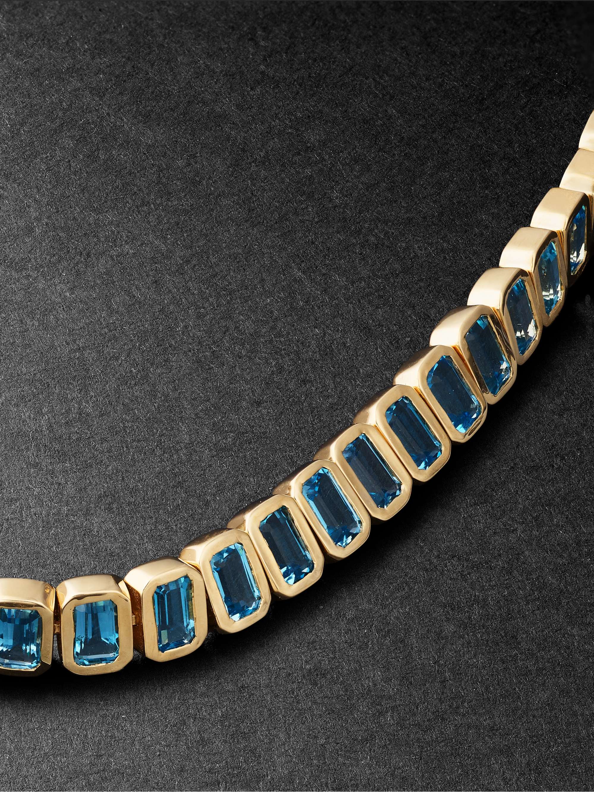 42 SUNS 14-Karat Gold Blue Topaz Tennis Bracelet