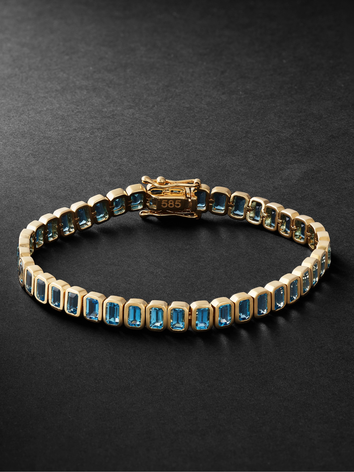 42 Suns 14-karat Gold Blue Topaz Tennis Bracelet